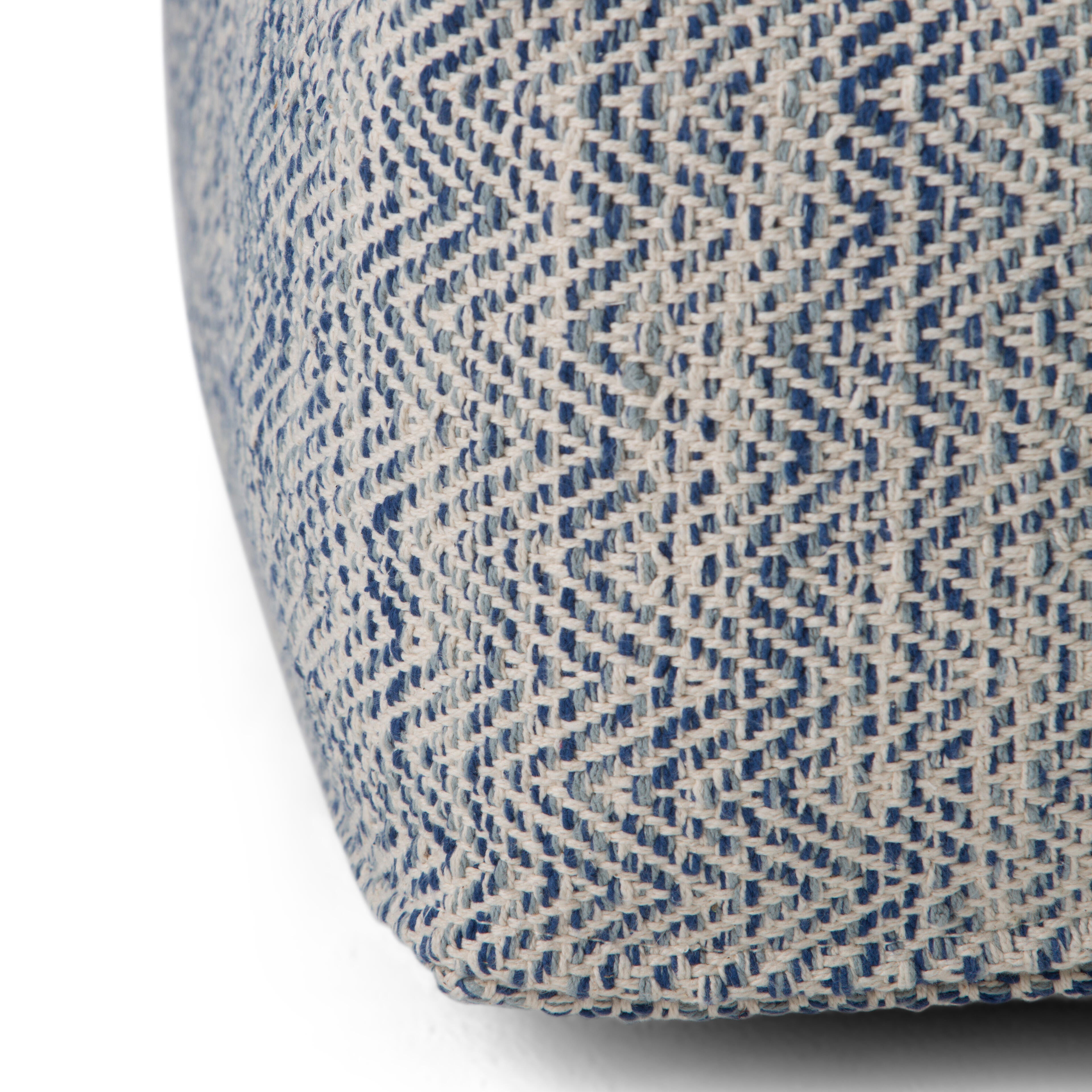 Simpli Home Nate Pouf, Denim, large