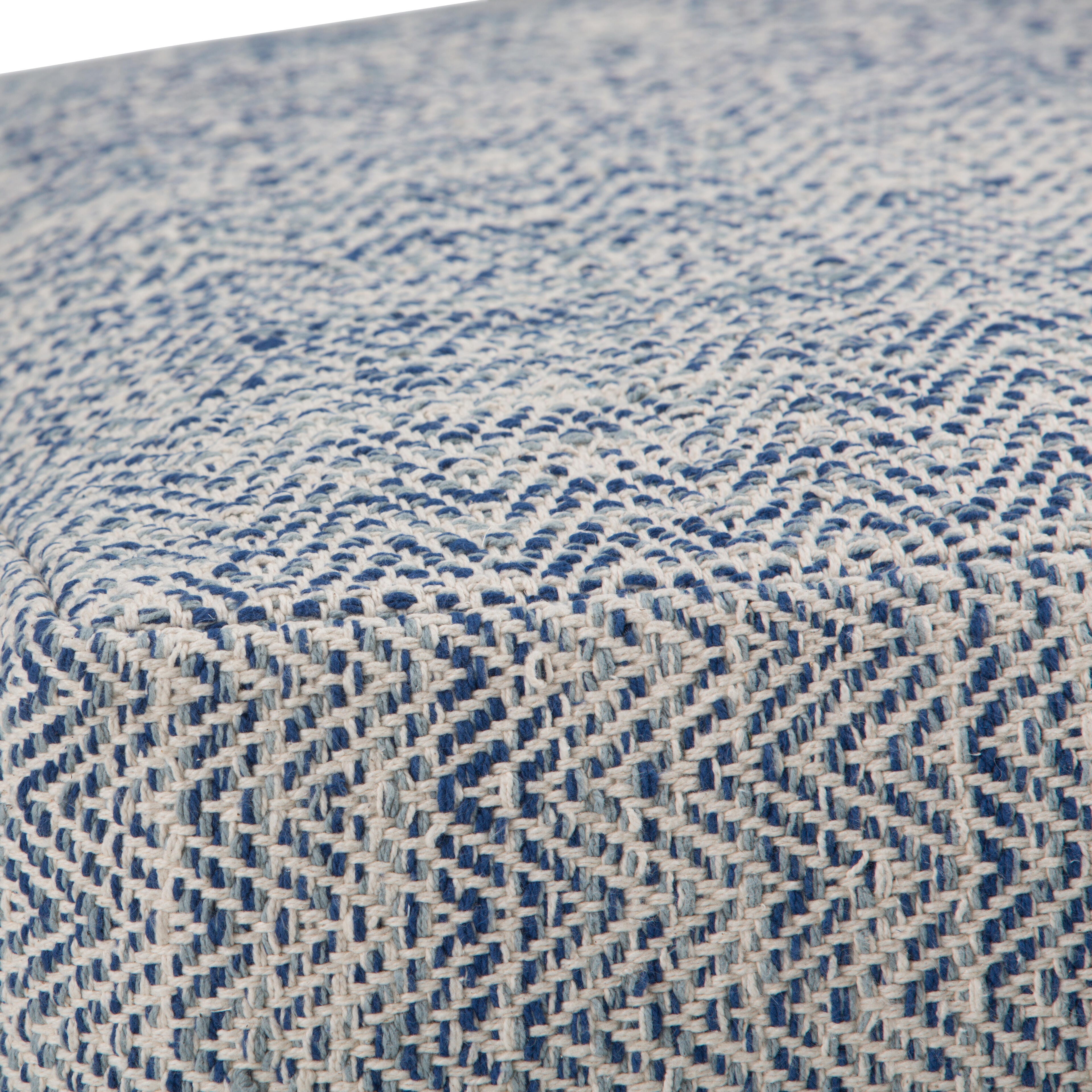 Simpli Home Nate Pouf, Denim, large