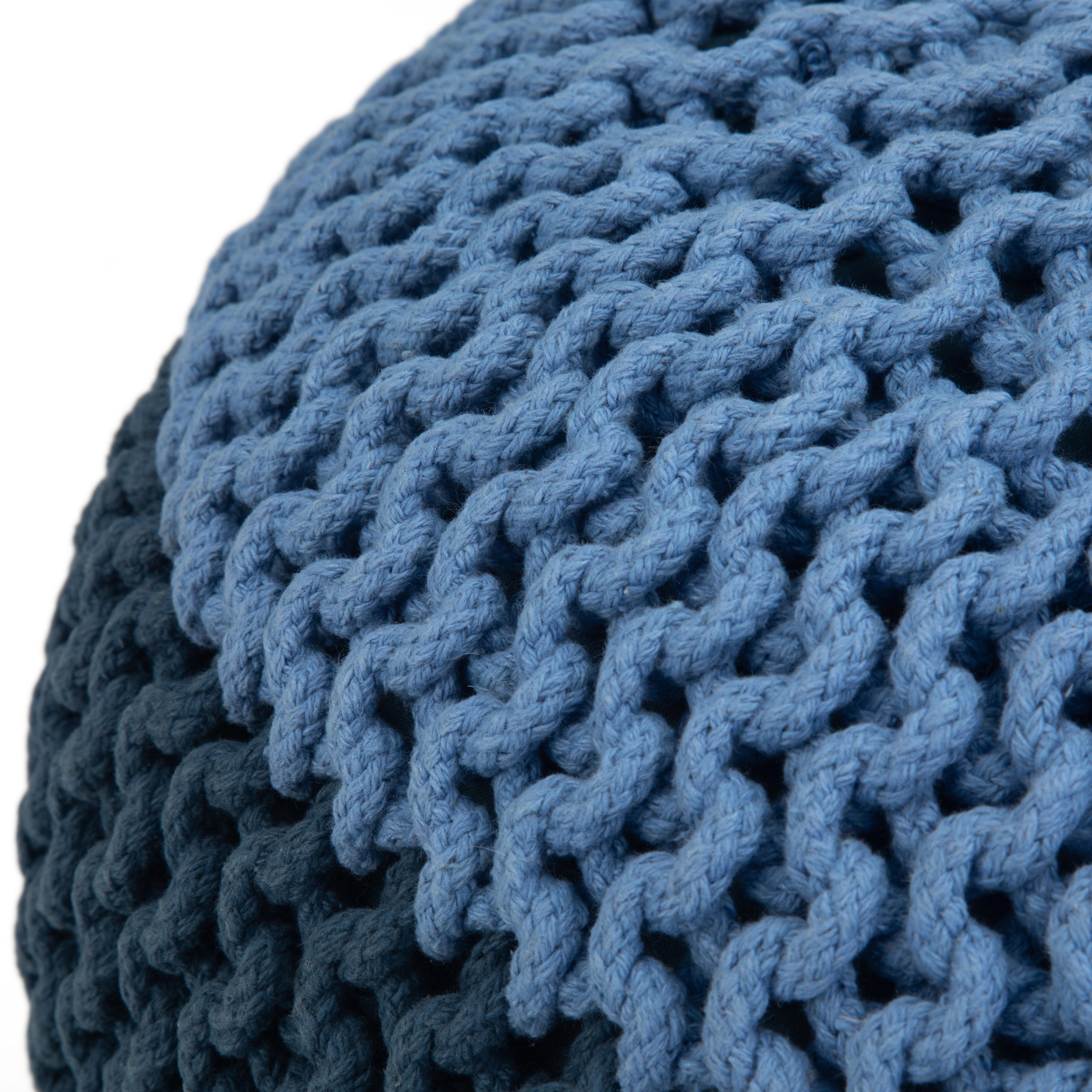 Simpli Home Nikki Hand Knit Pouf, , large
