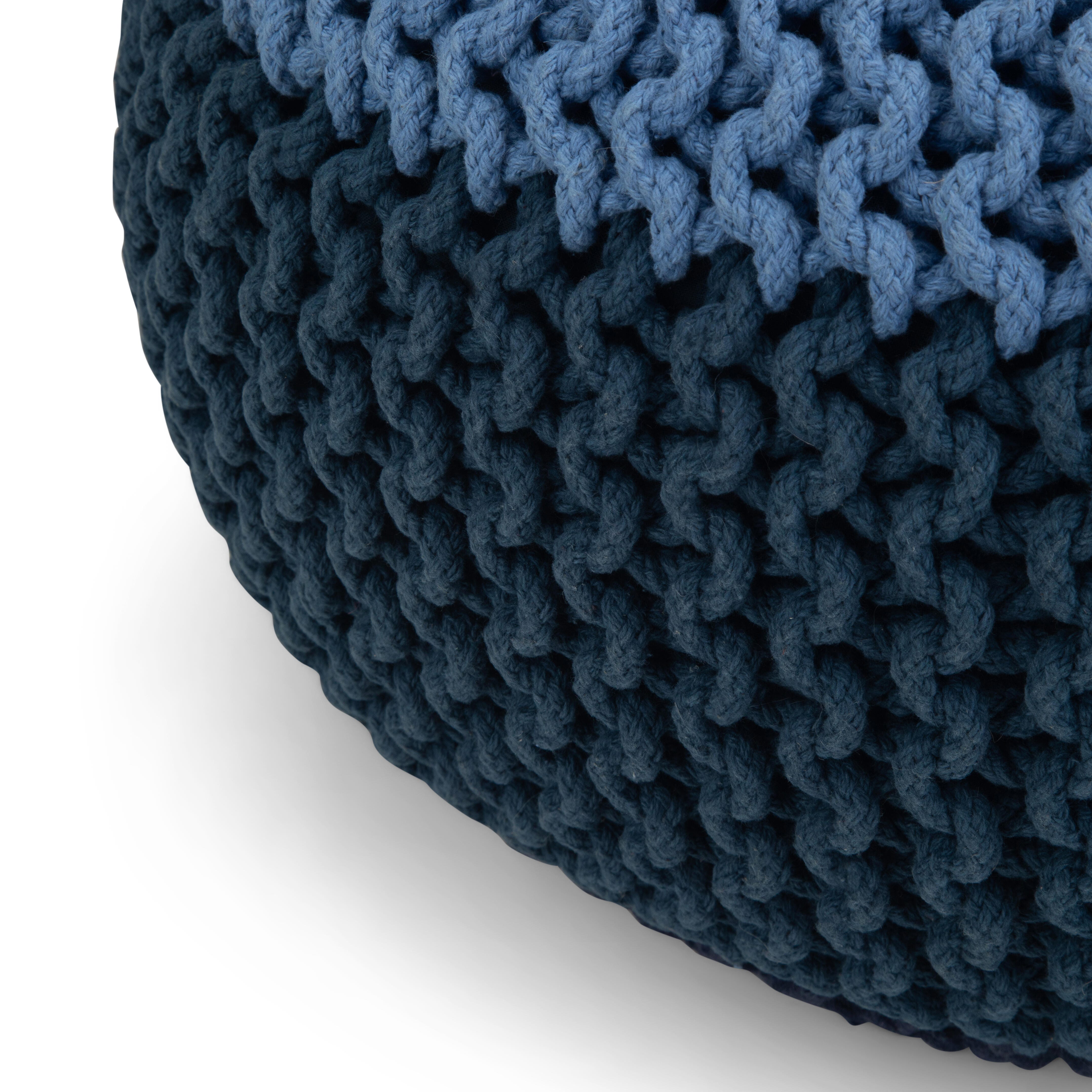 Simpli Home Nikki Hand Knit Pouf, , large