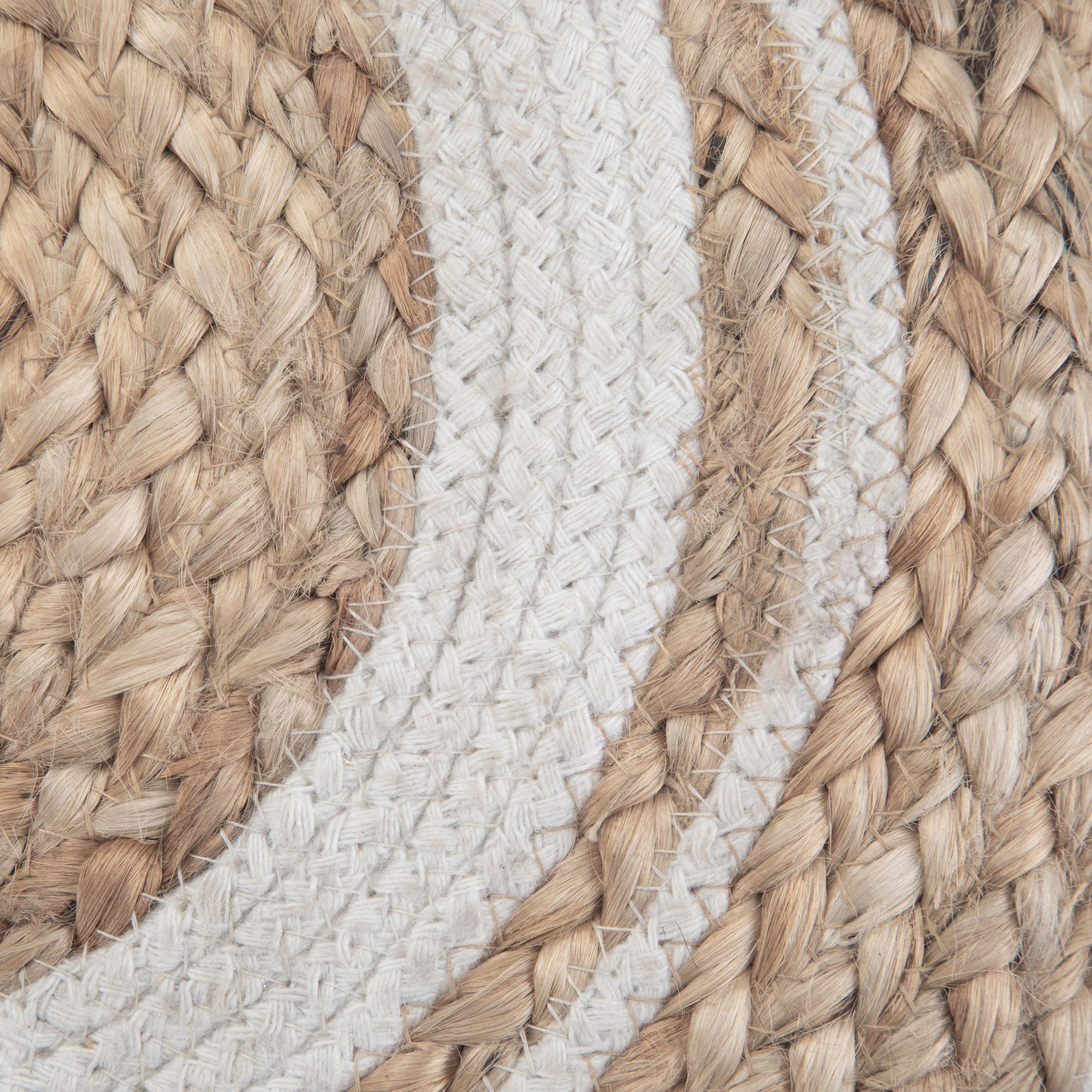 Simpli Home Serena Braided Pouf, Natural, large