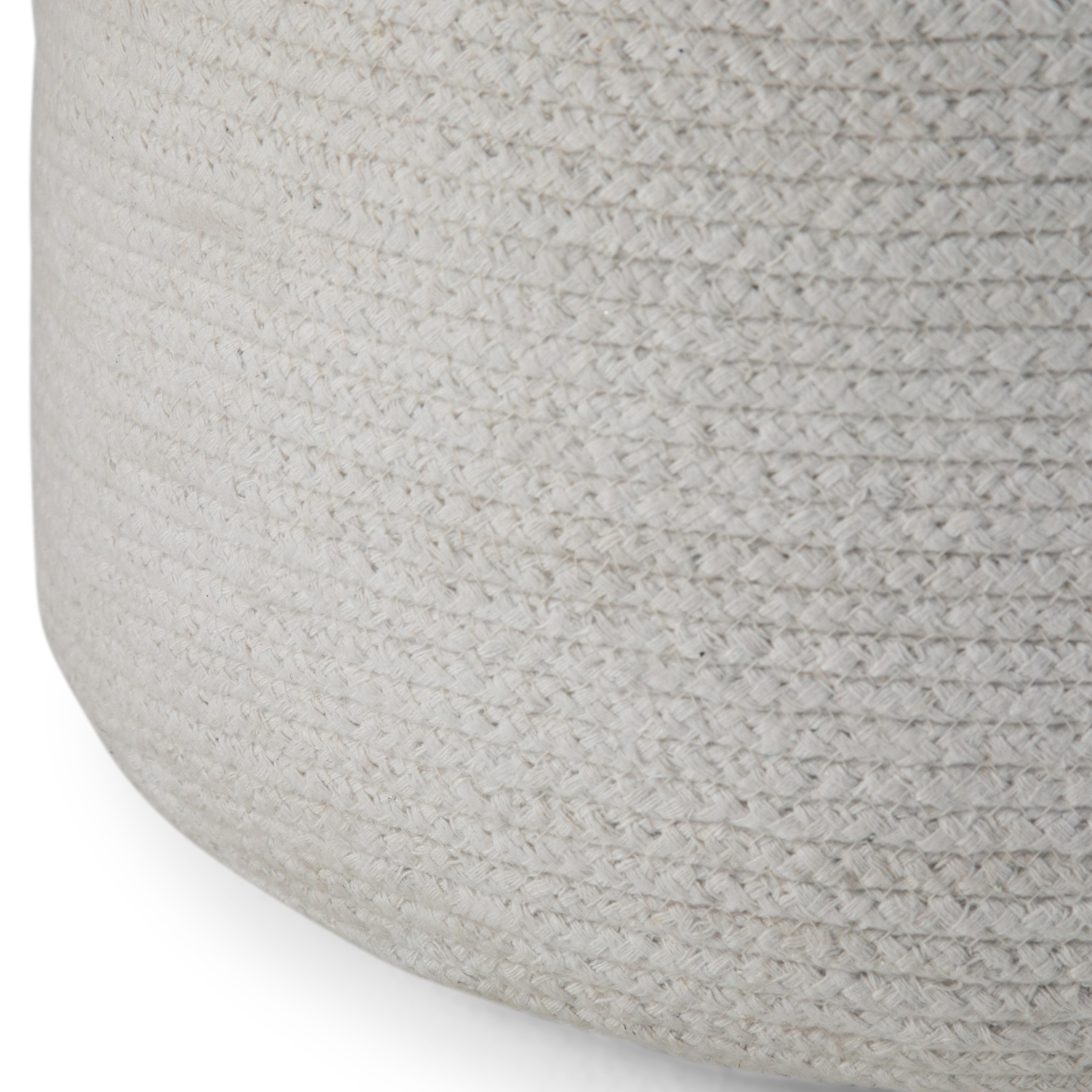 Simpli Home Serena Braided Pouf, Natural, large