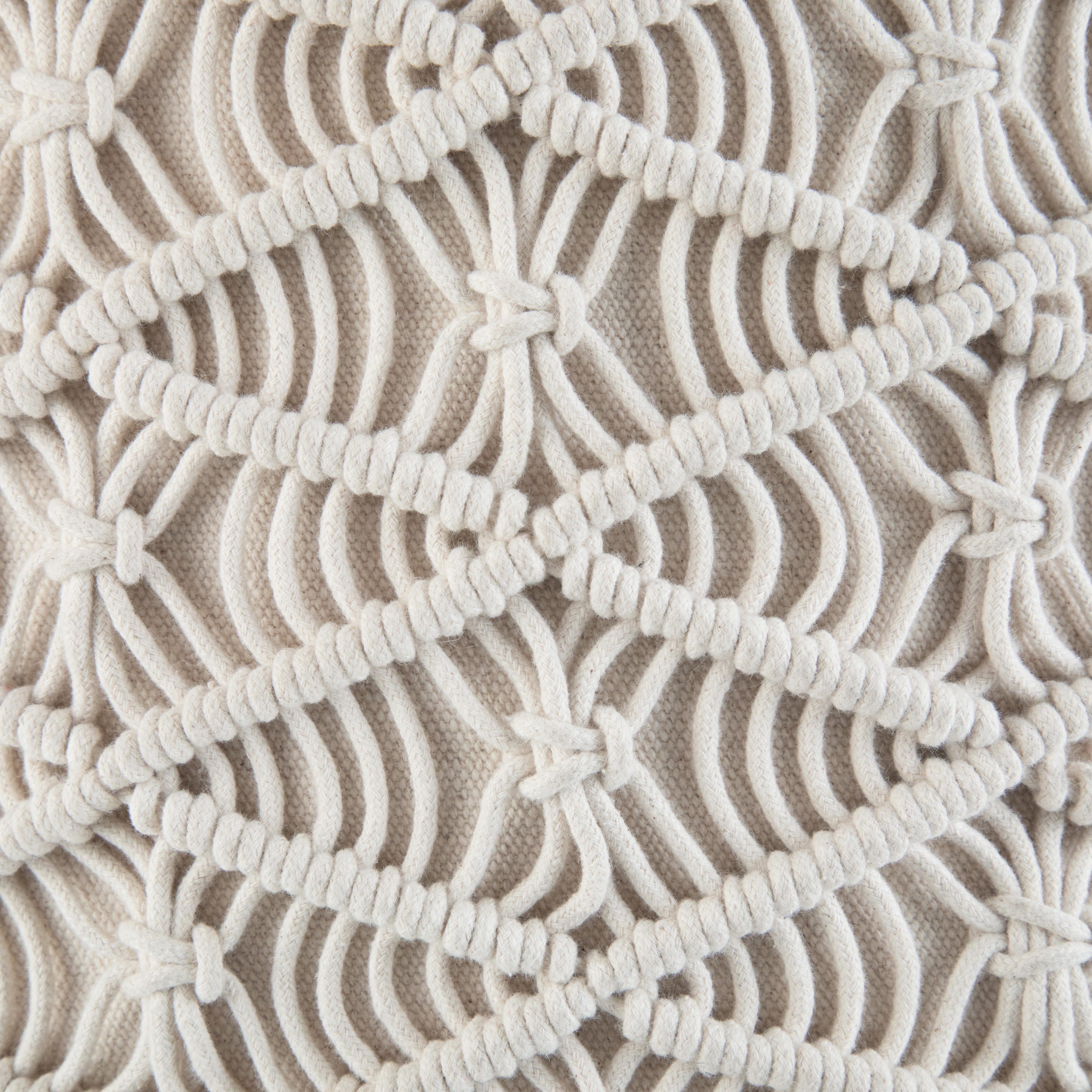 Simpli Home Coates Macrame Pouf, , swatch