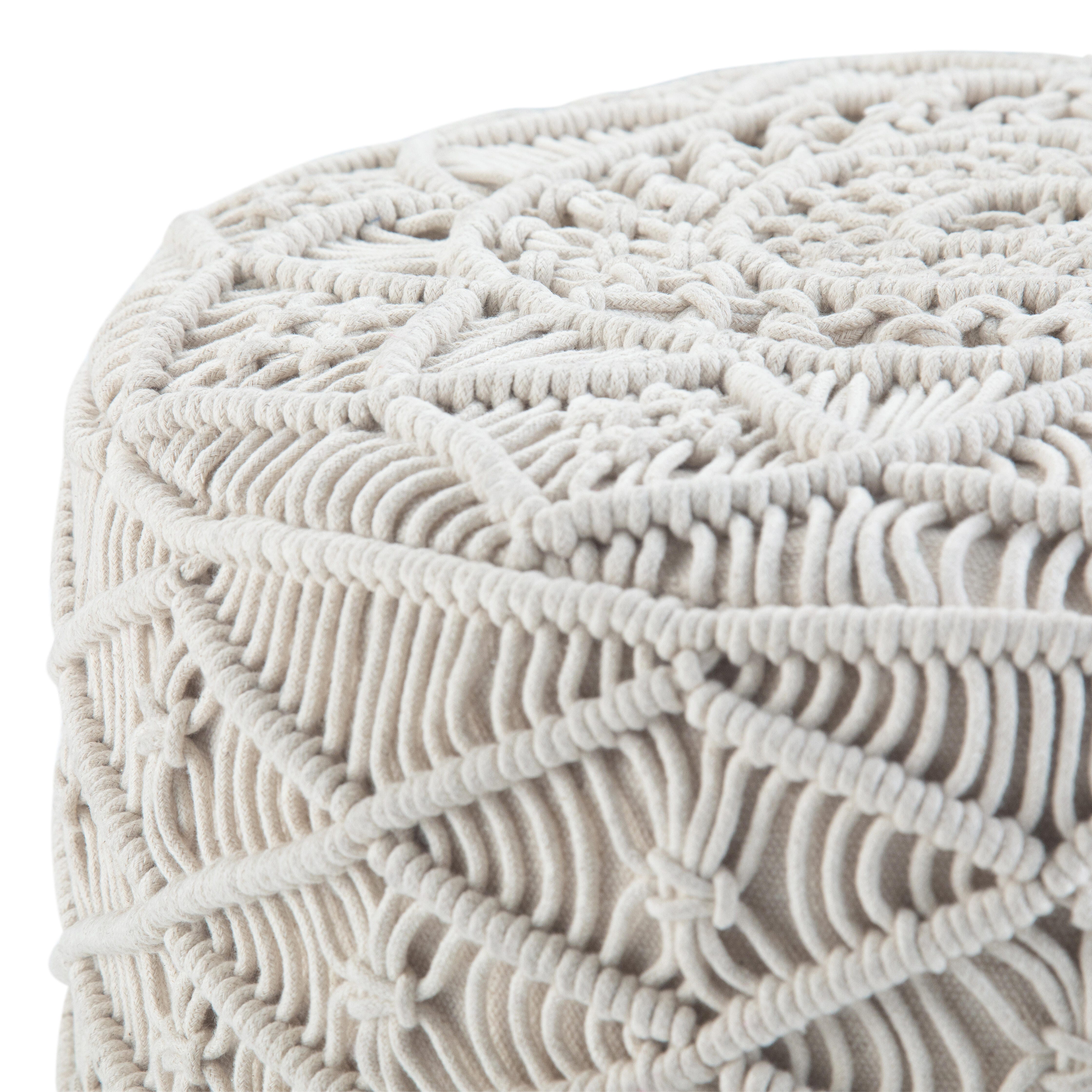Simpli Home Coates Macrame Pouf, , large