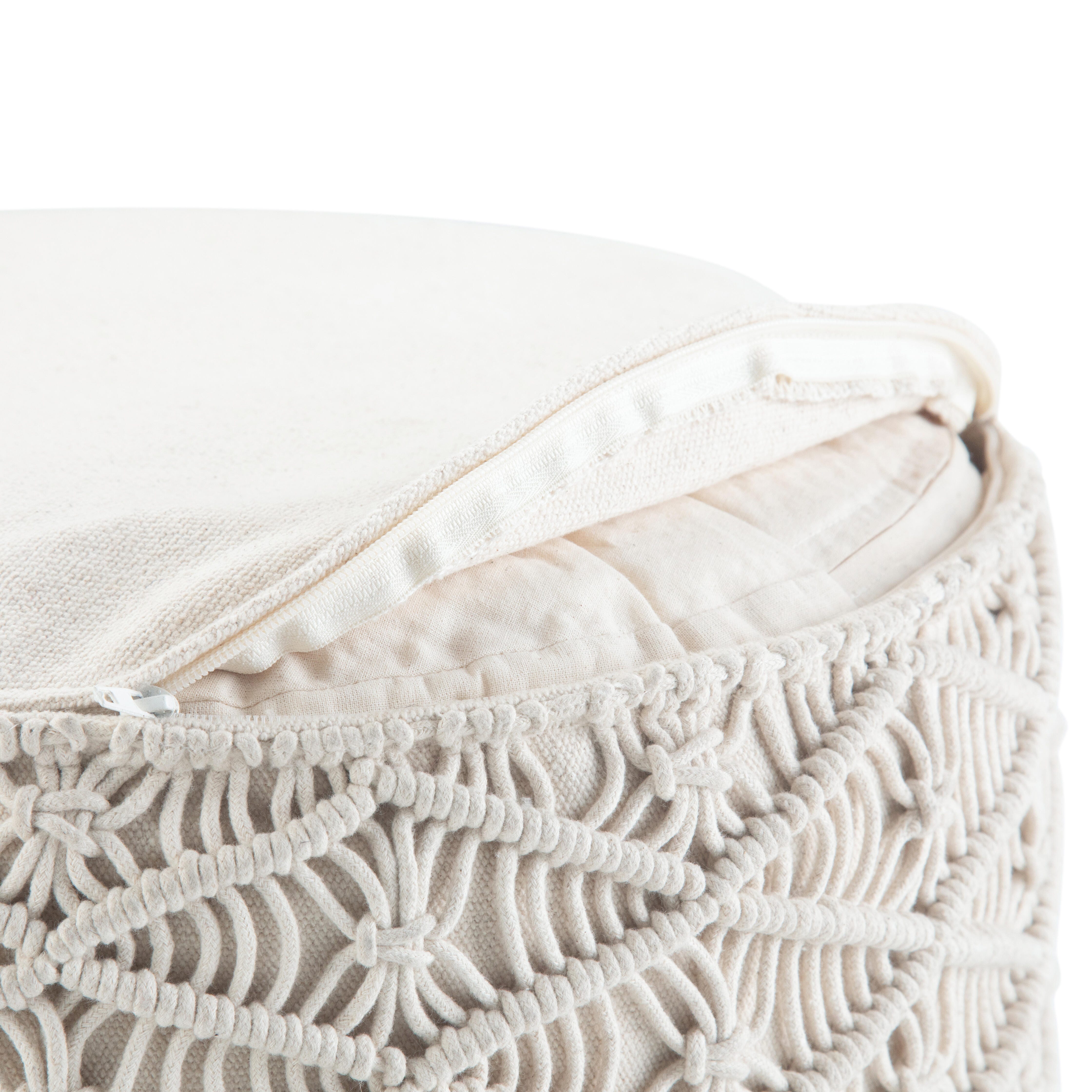 Simpli Home Coates Macrame Pouf, , large