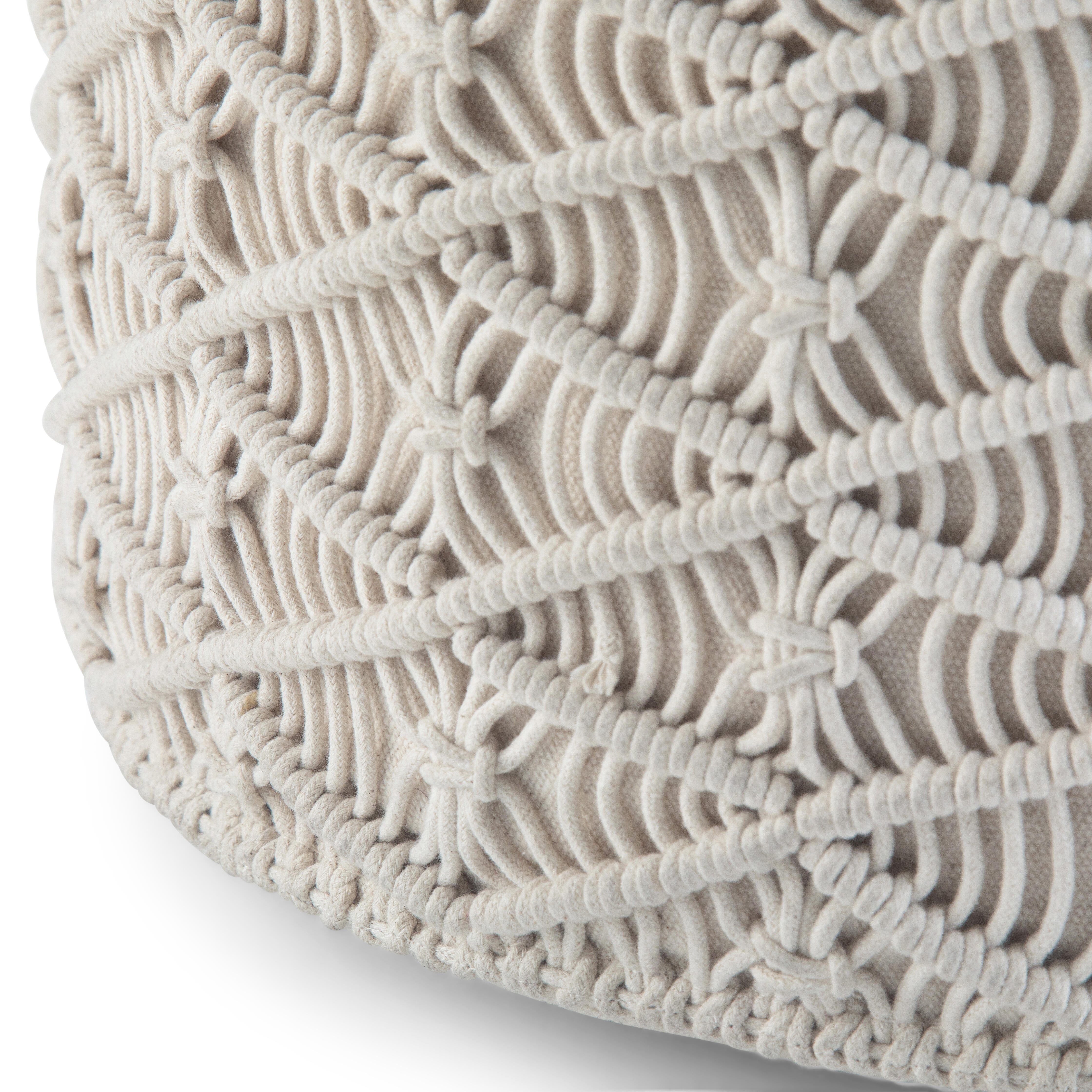 Simpli Home Coates Macrame Pouf, , large