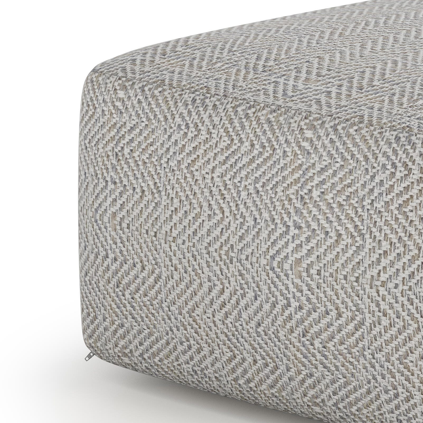 Simpli Home Nate Pouf, Gray, large