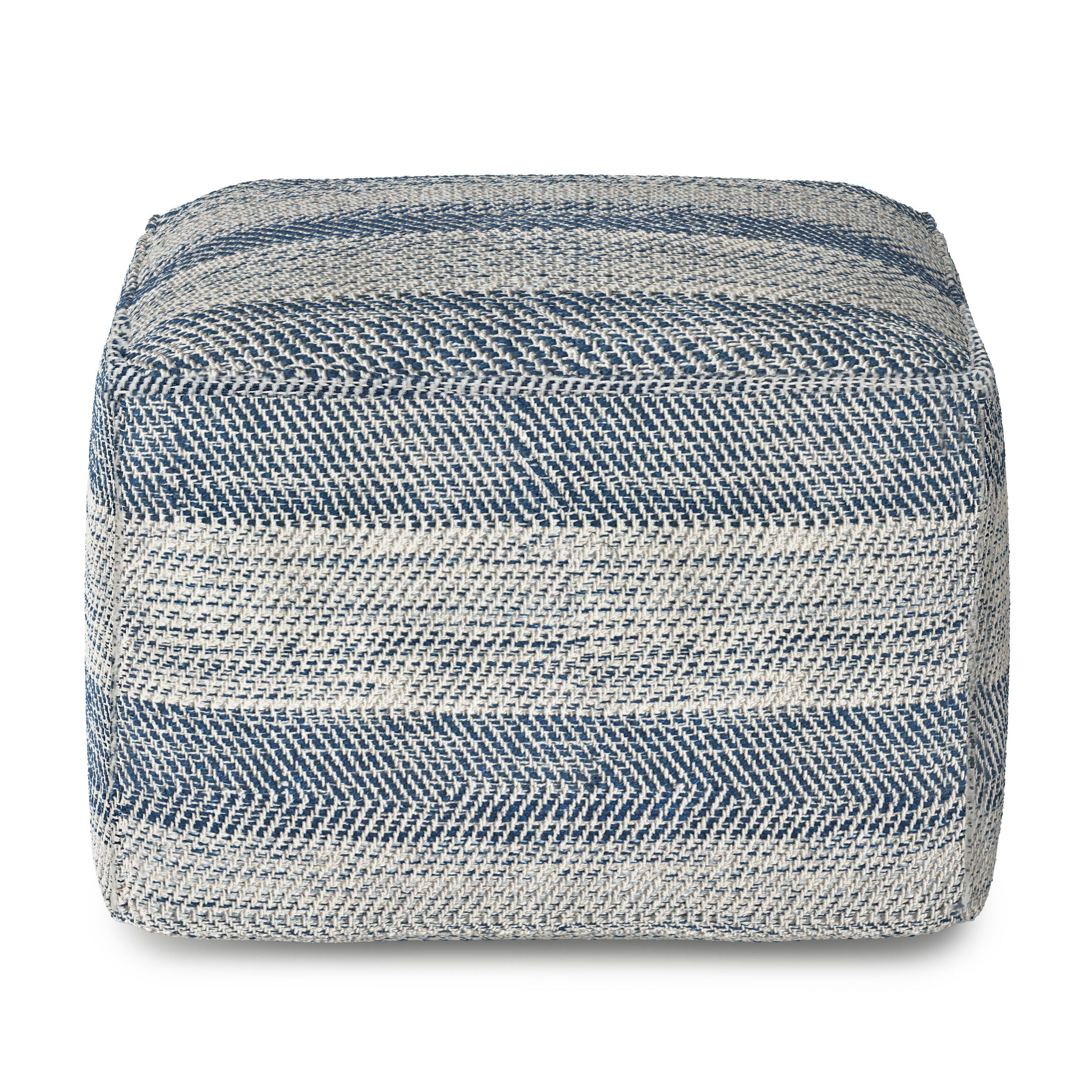 Simpli Home Clay Pouf, Teal, large