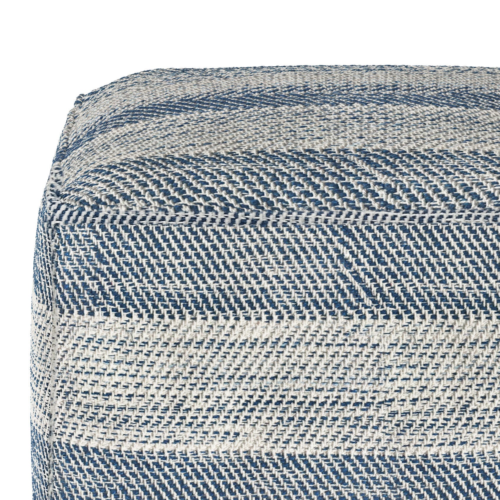Simpli Home Clay Pouf, Teal, large