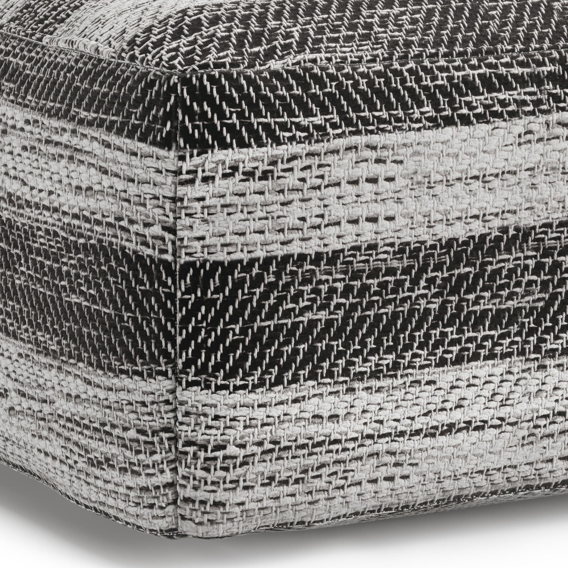 Simpli Home Clay Pouf, Gray, large