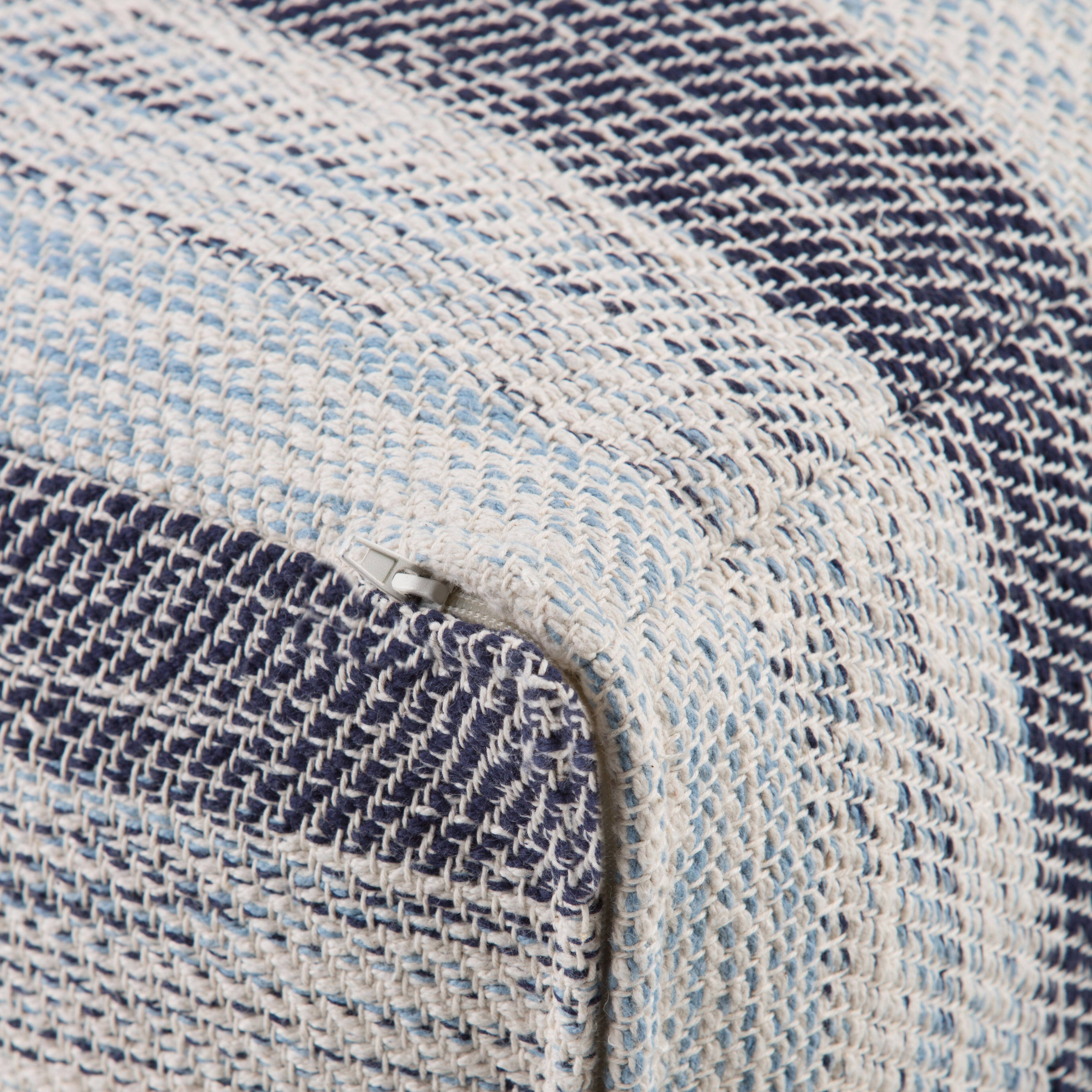 Simpli Home Clay Pouf, Blue, large