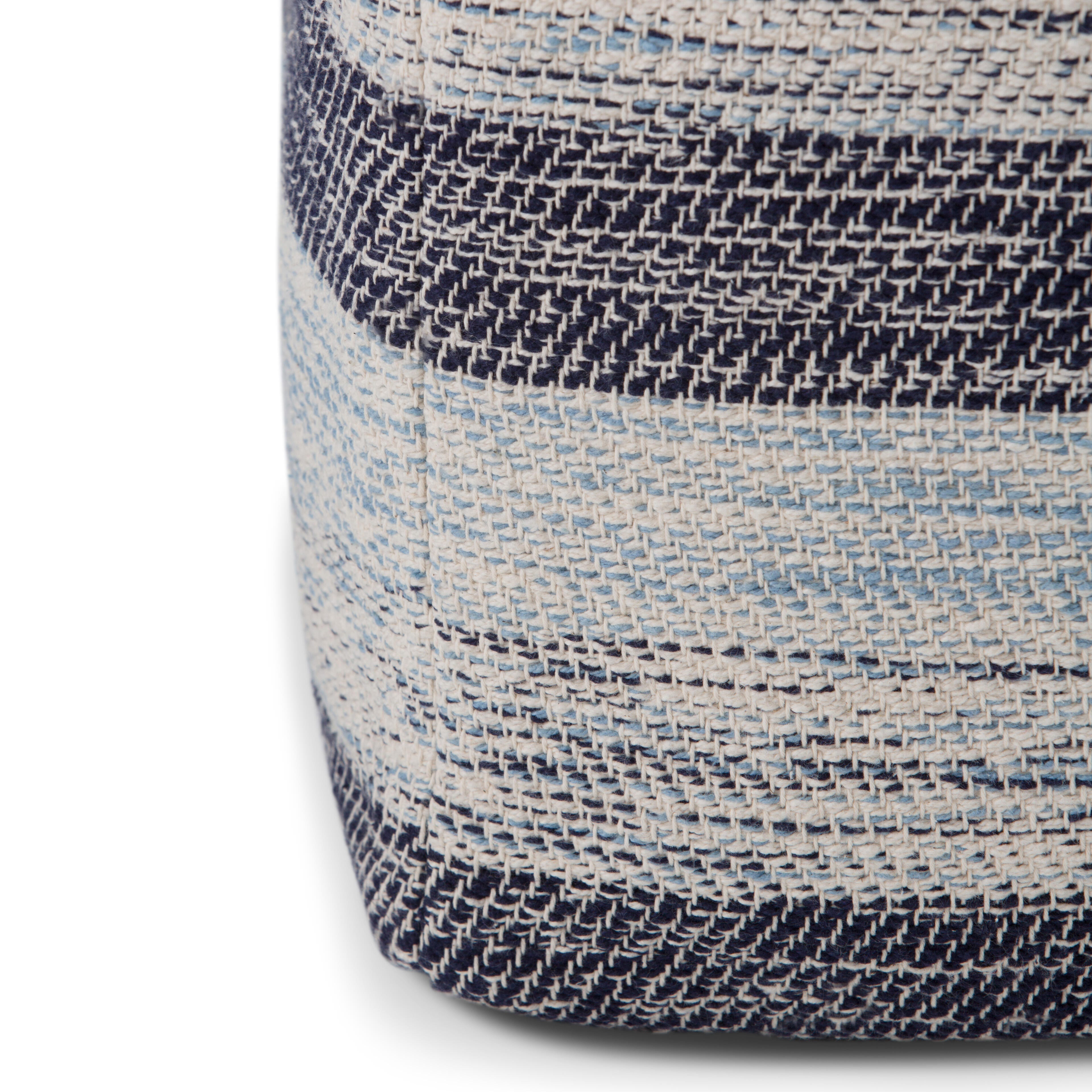 Simpli Home Clay Pouf, Blue, large