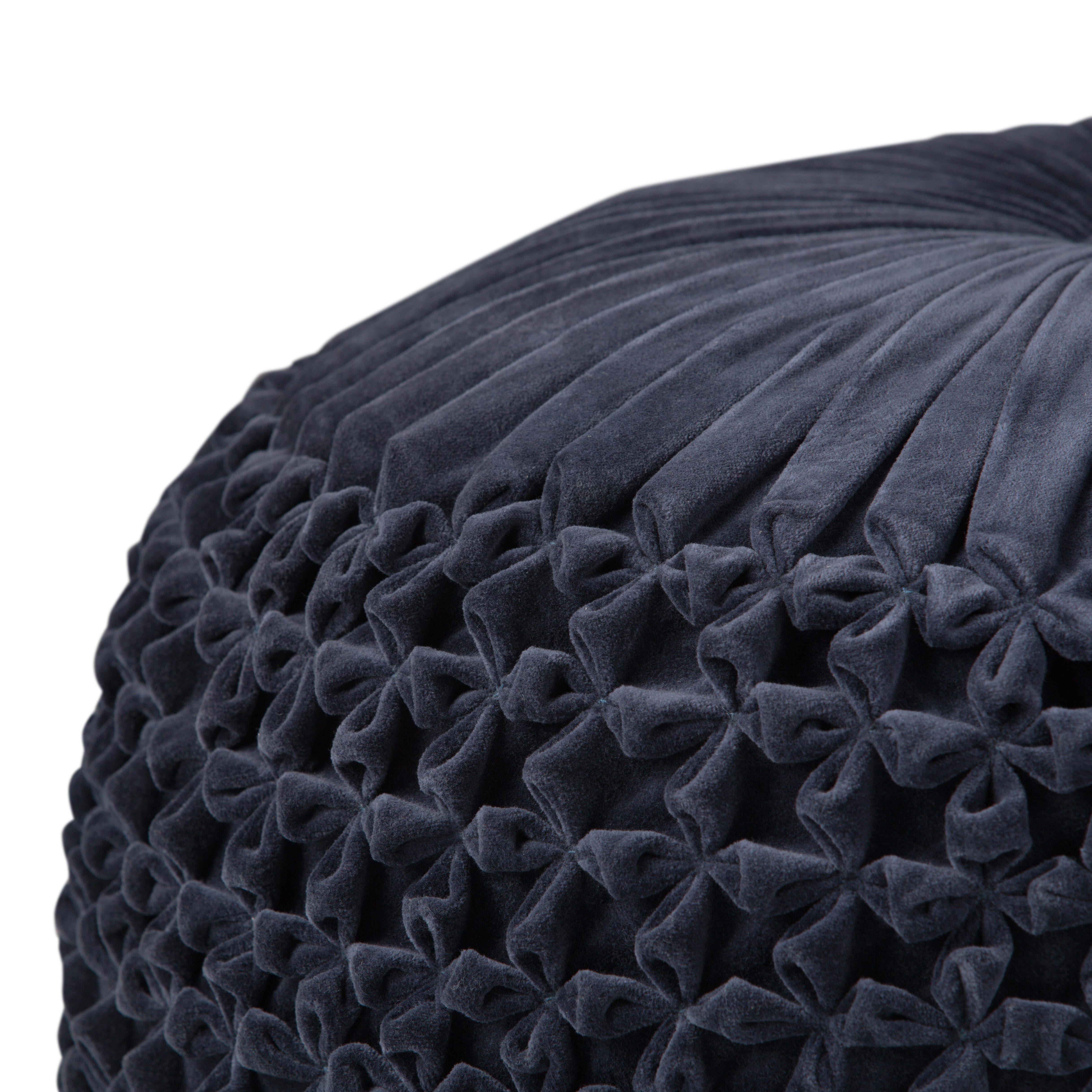 Simpli Home Renee Pouf, Navy, large