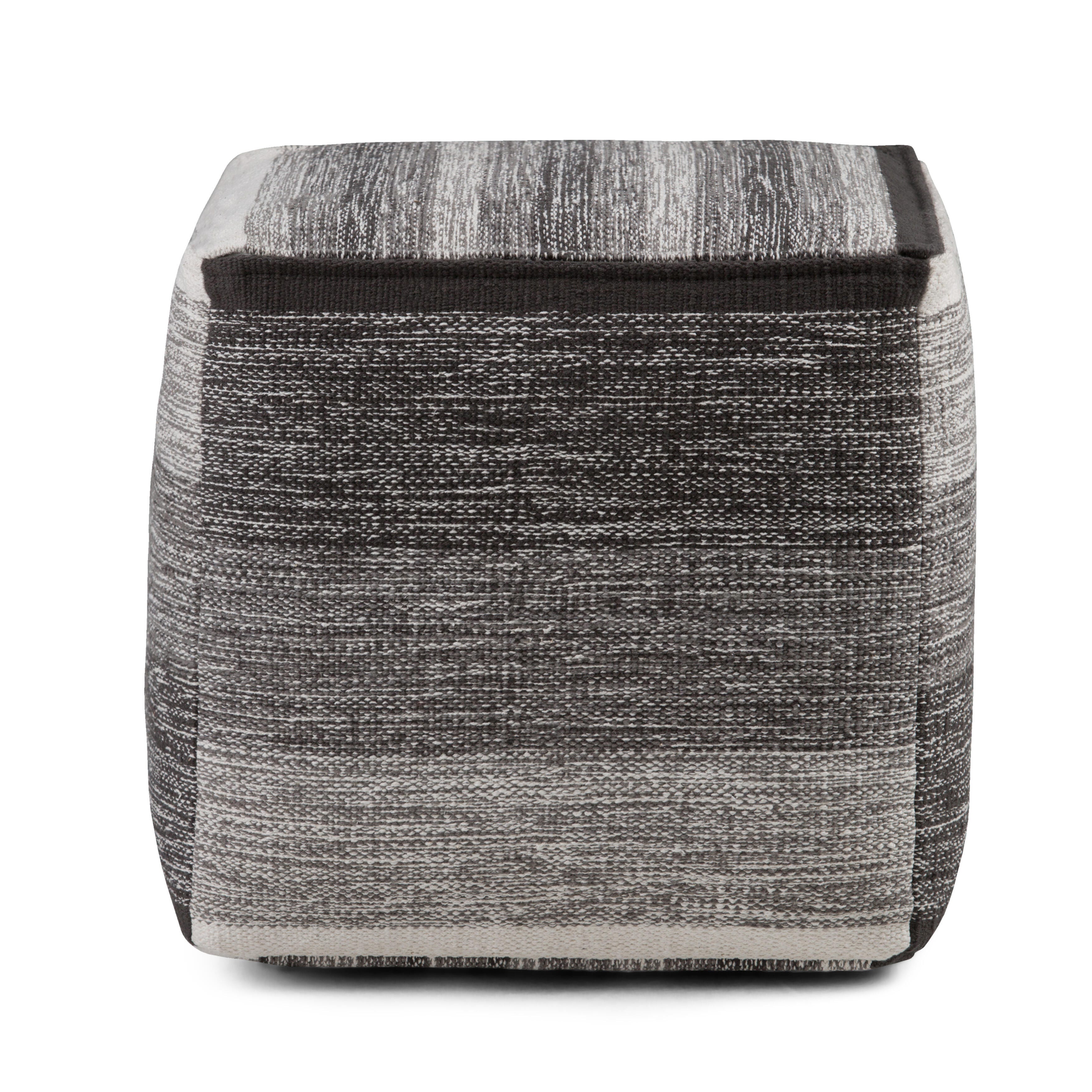 Simpli Home Naya Pouf, Gray, large