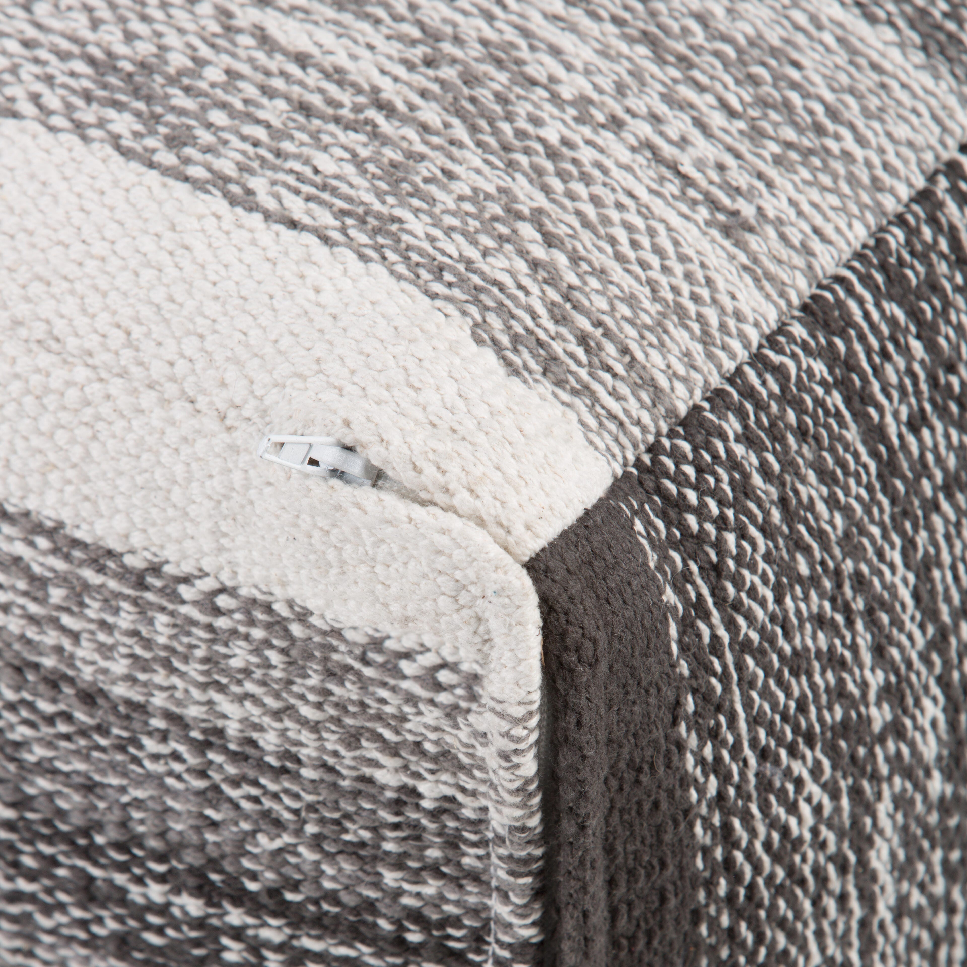 Simpli Home Naya Pouf, Gray, large