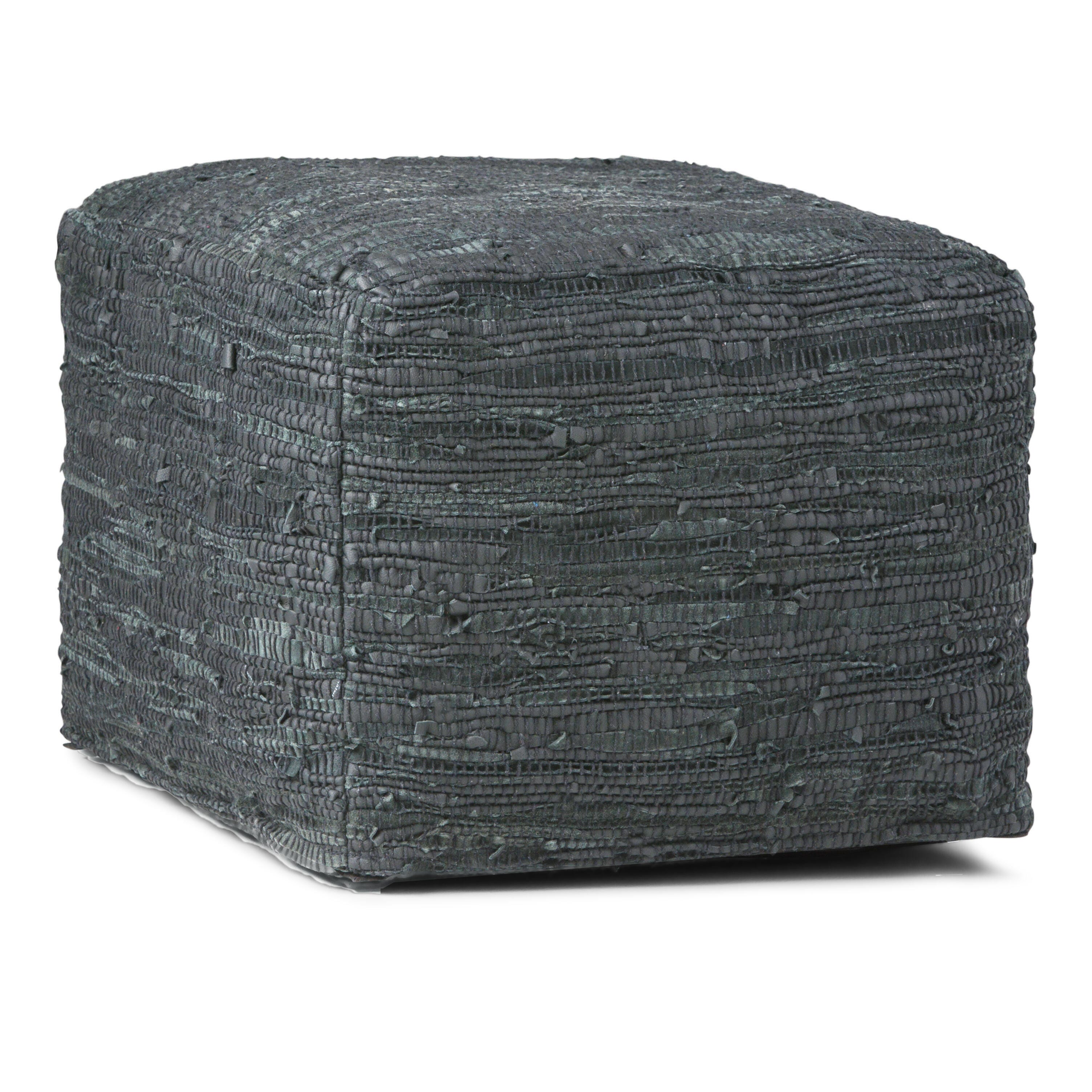 Simpli Home Fredrik Pouf, Gray, large