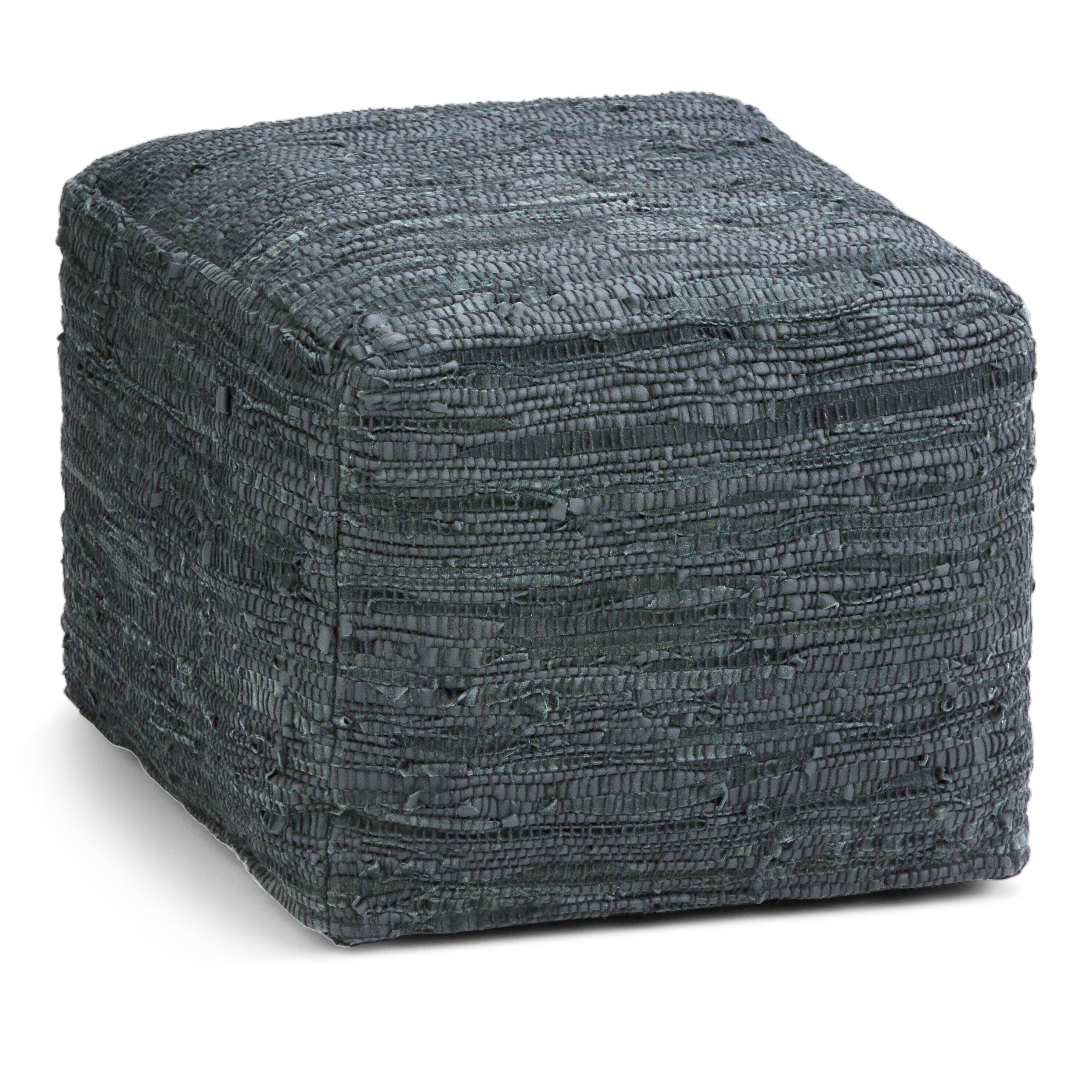 Simpli Home Fredrik Pouf, Gray, large