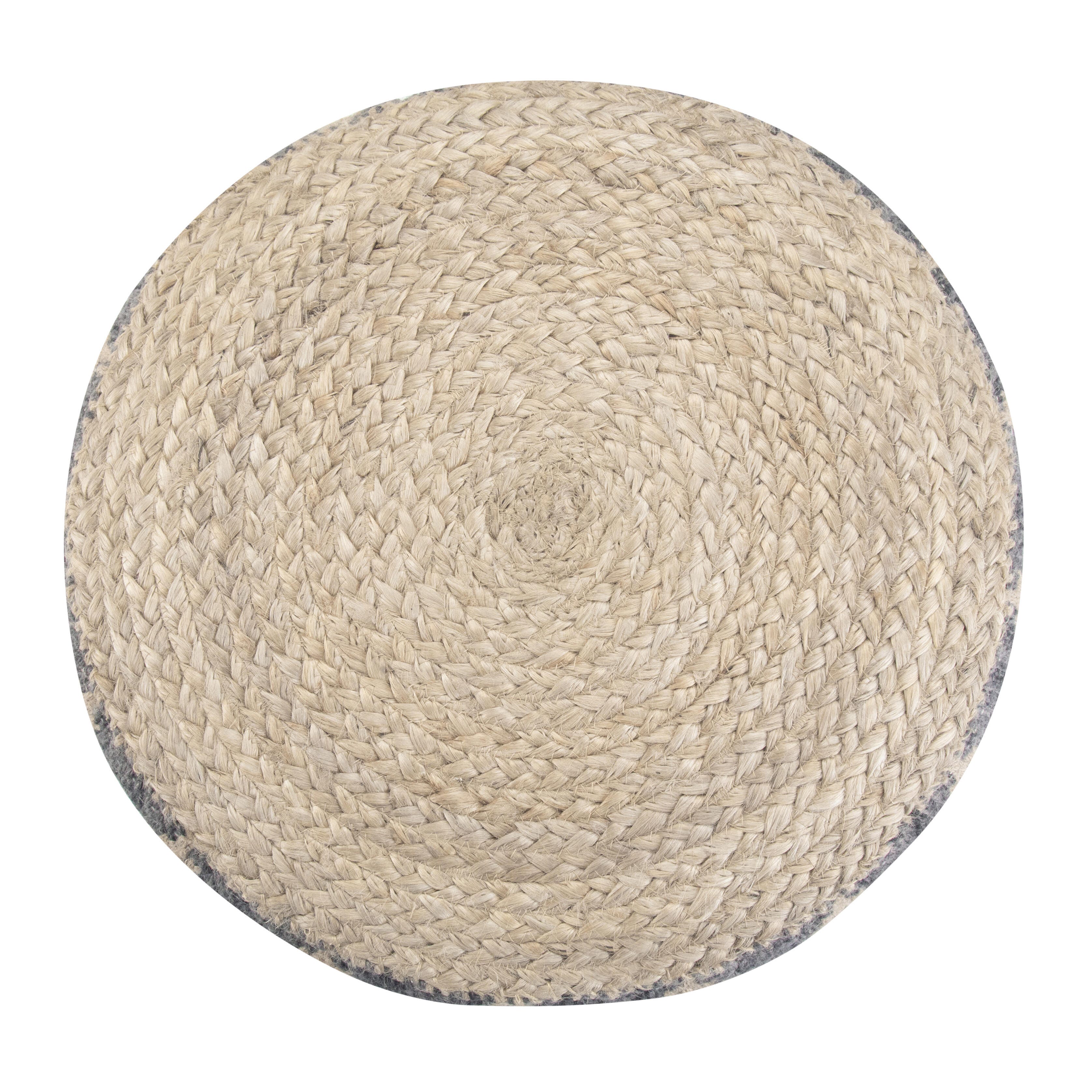 Simpli Home Edgeley Pouf, Gray/Natural, large