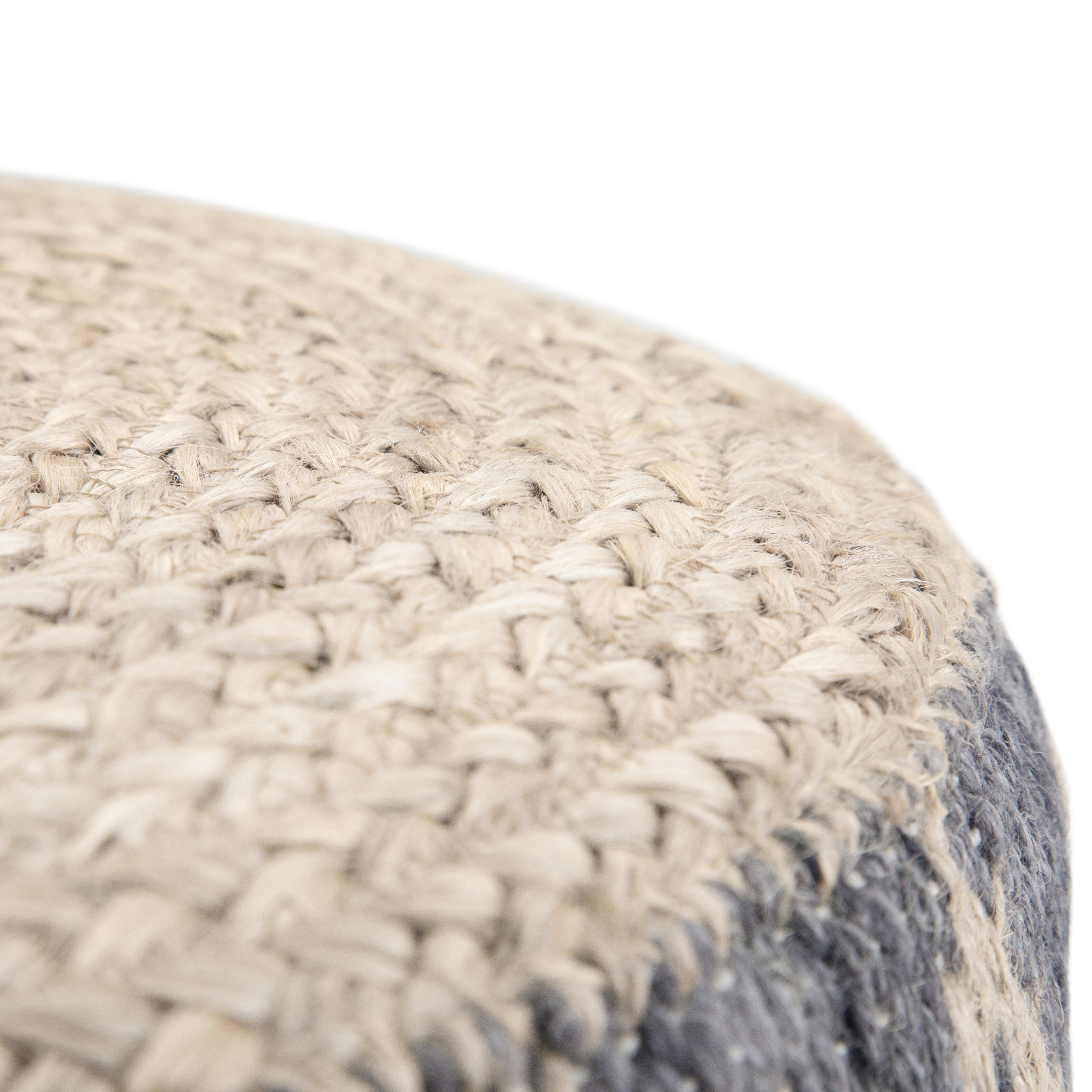Simpli Home Edgeley Pouf, Gray/Natural, large