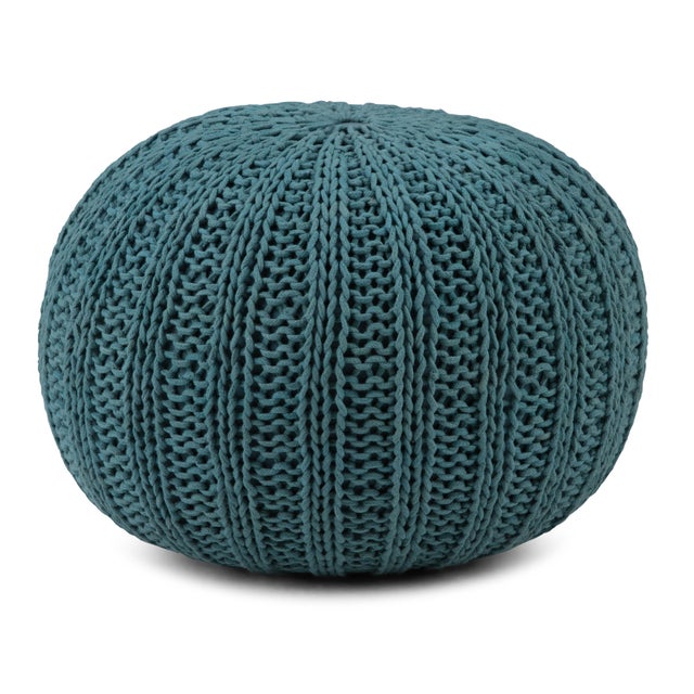 Simpli Home Shelby Hand Knit Pouf