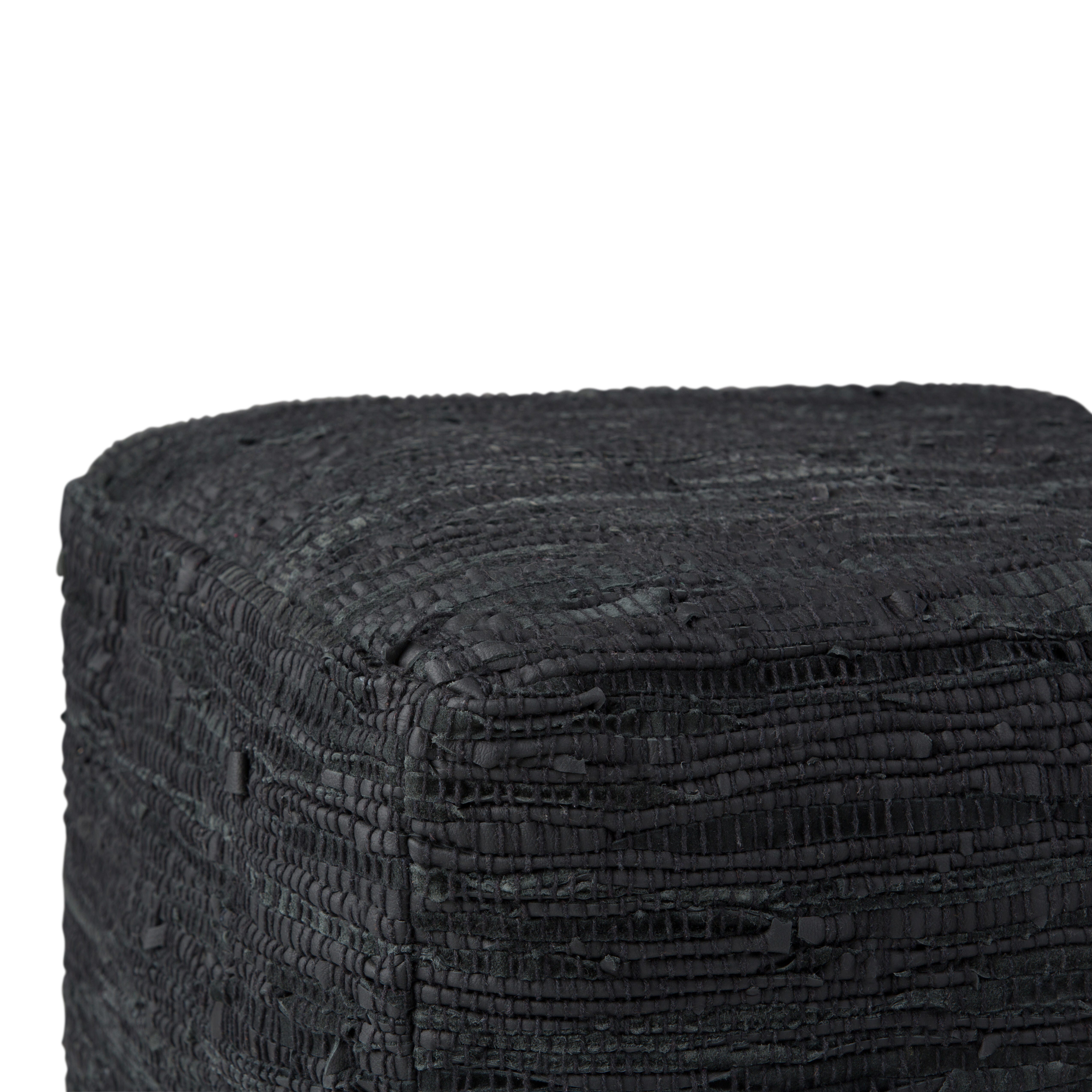 Simpli Home Fredrik Pouf, Black, large