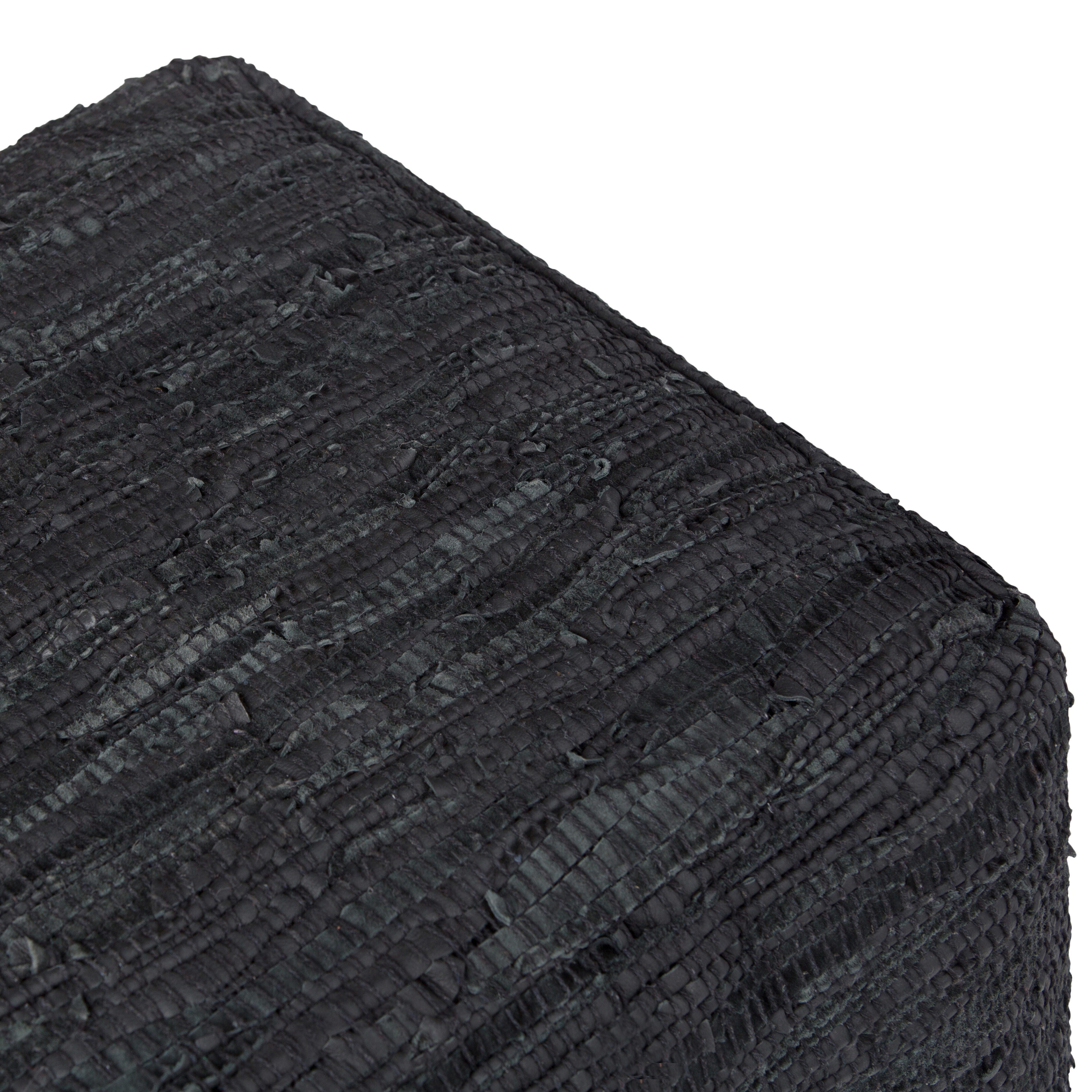 Simpli Home Fredrik Pouf, Black, large