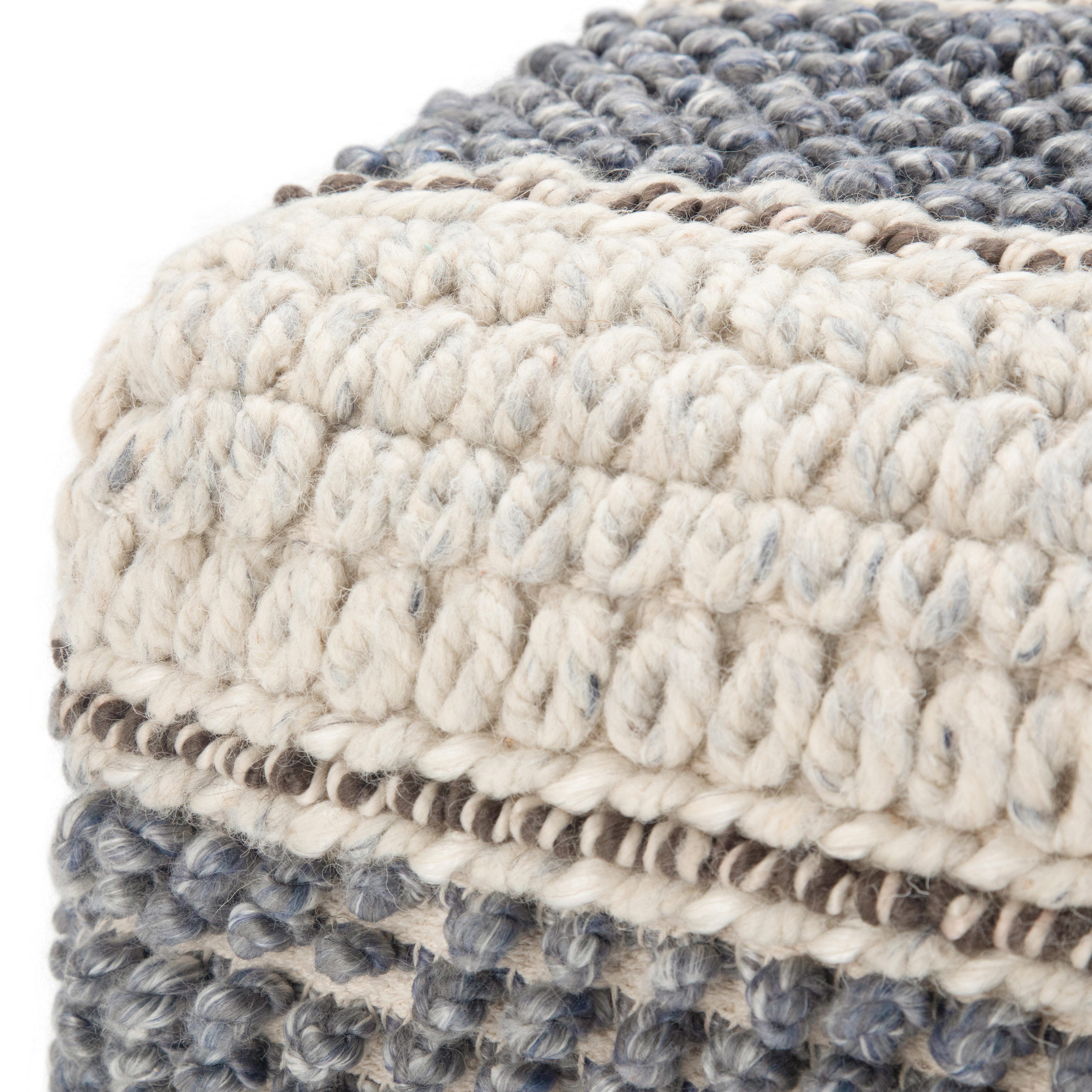 Simpli Home Grady Pouf, Blue/Natural, large