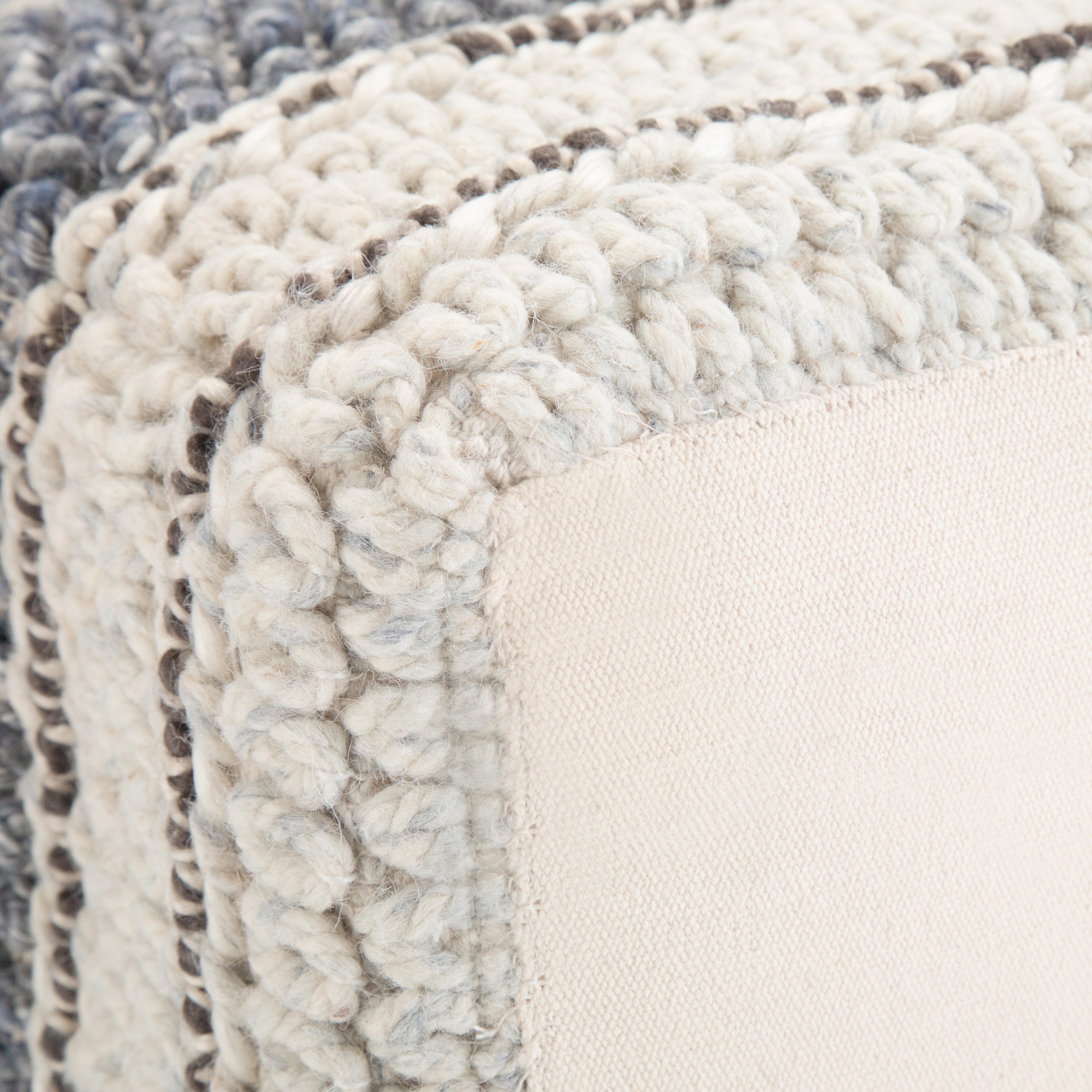 Simpli Home Grady Pouf, Blue/Natural, large