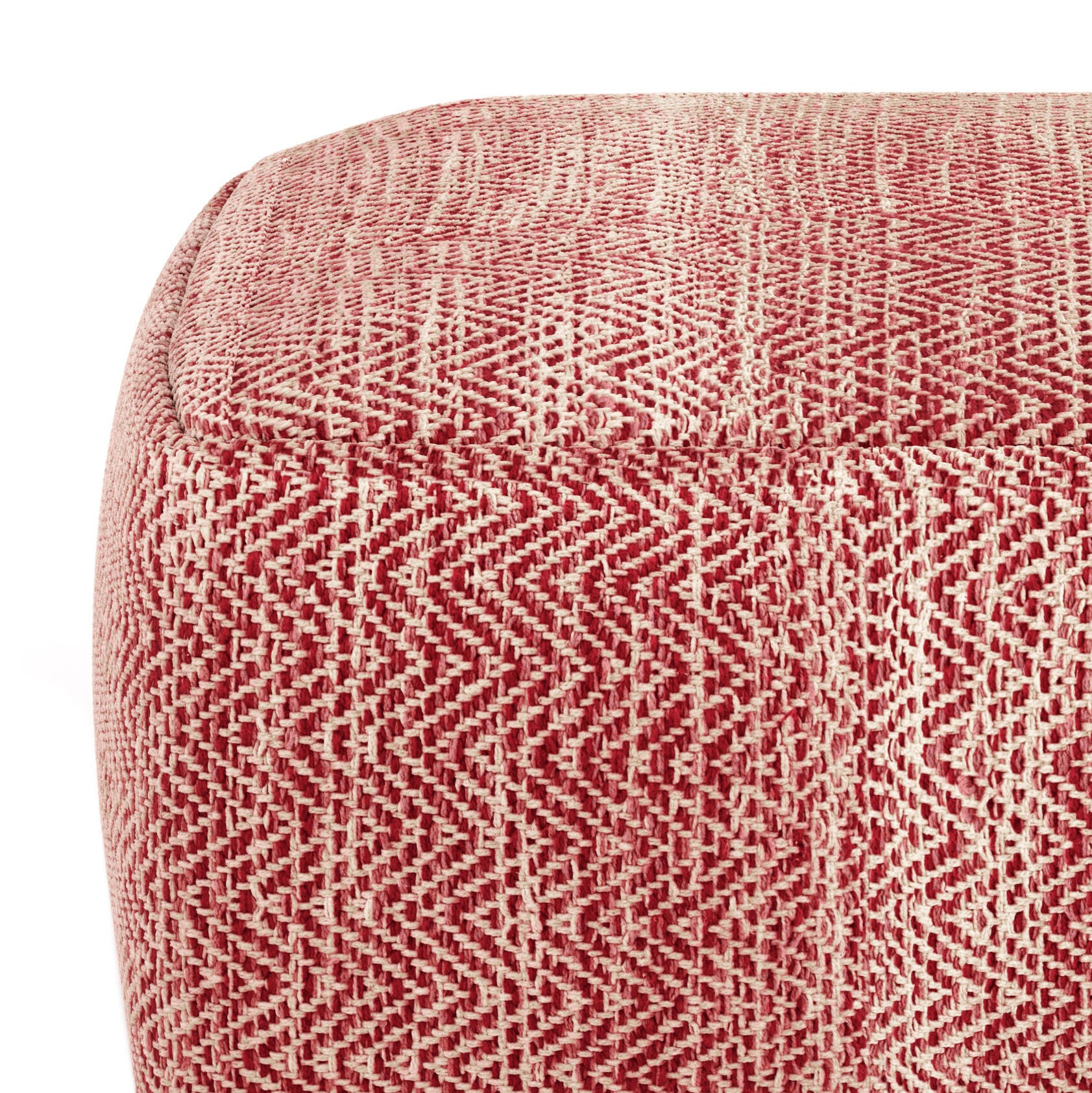 Simpli Home Nate Pouf, Maroon, large