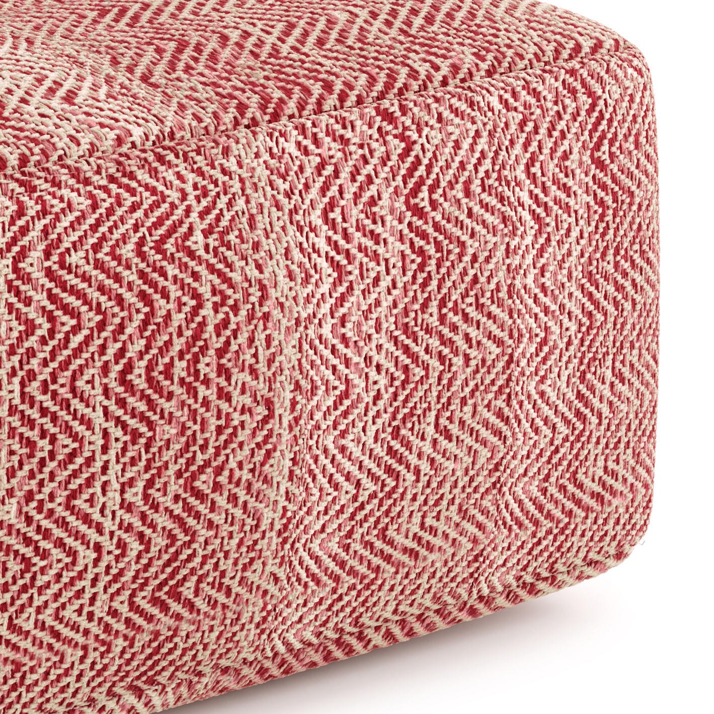 Simpli Home Nate Pouf, Maroon, large