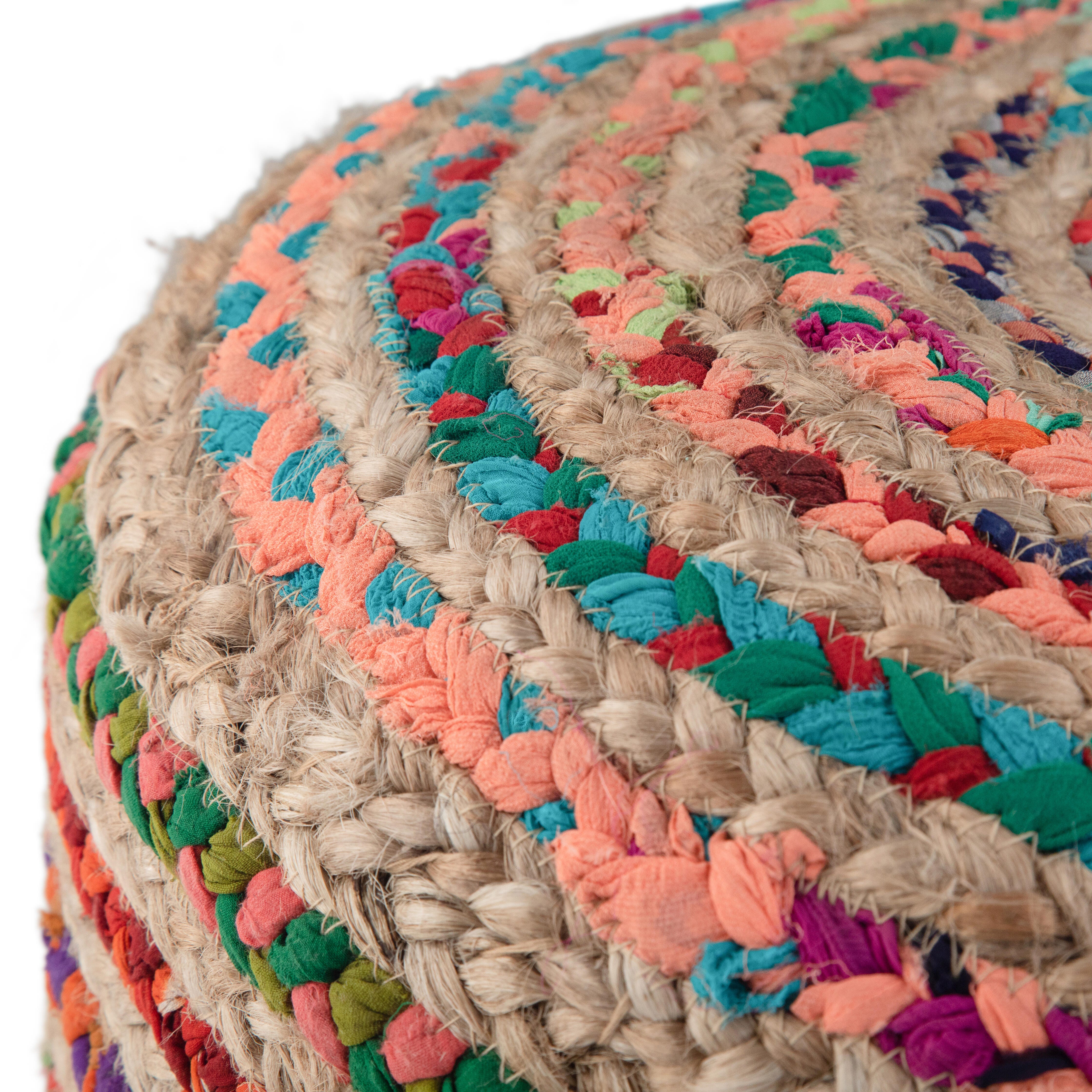 Simpli Home Margo Pouf, Multi, large