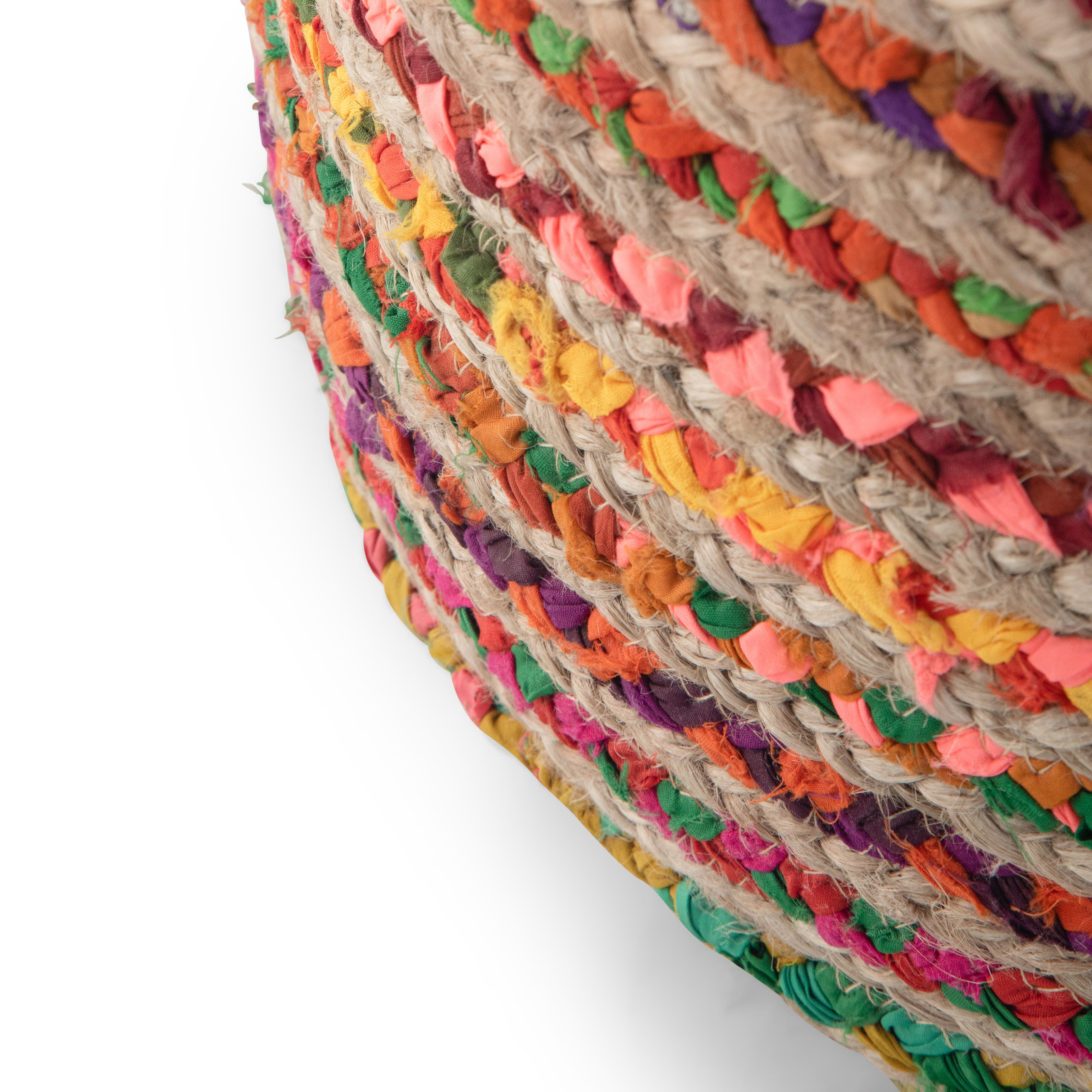 Simpli Home Margo Pouf, Multi, large
