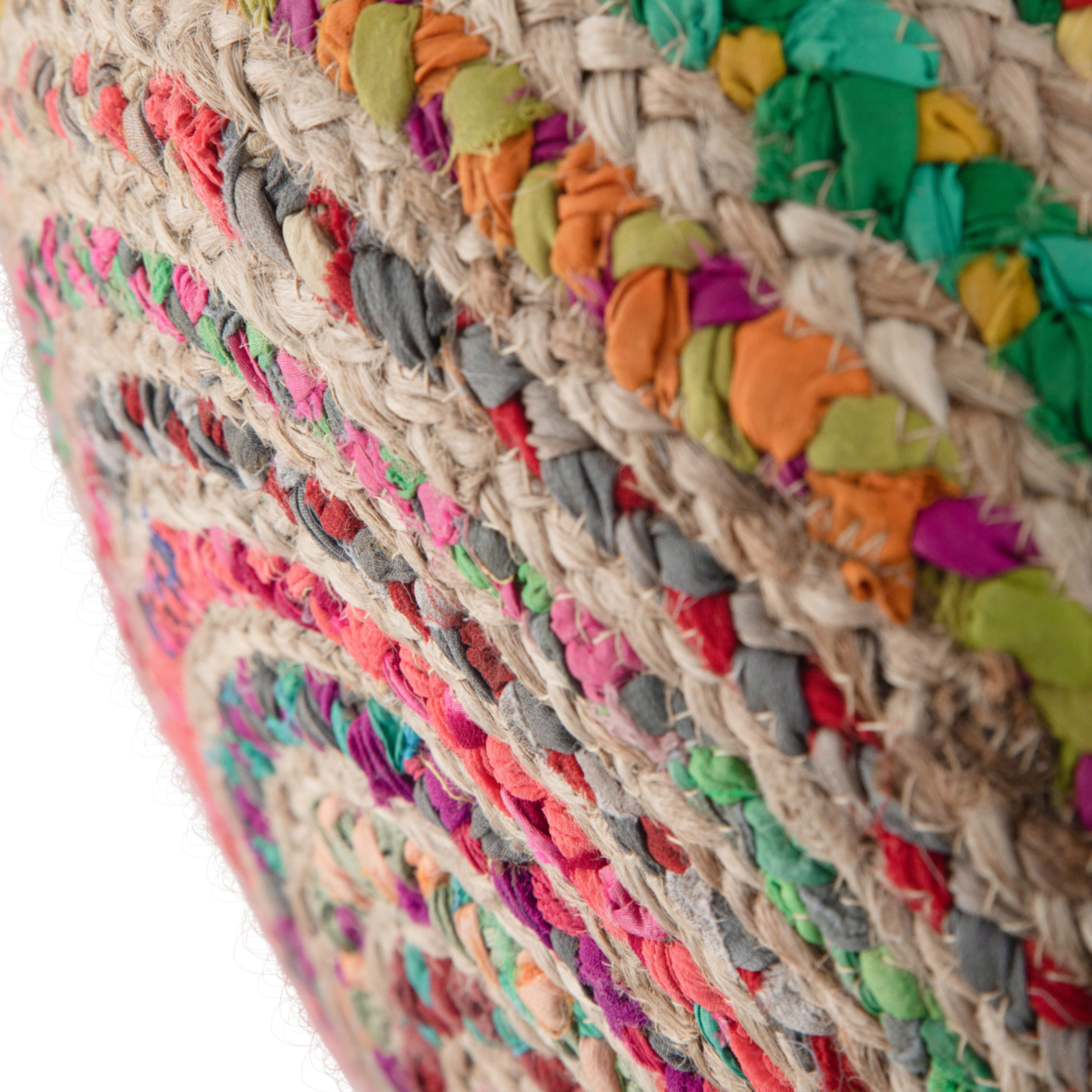 Simpli Home Margo Pouf, Multi, large