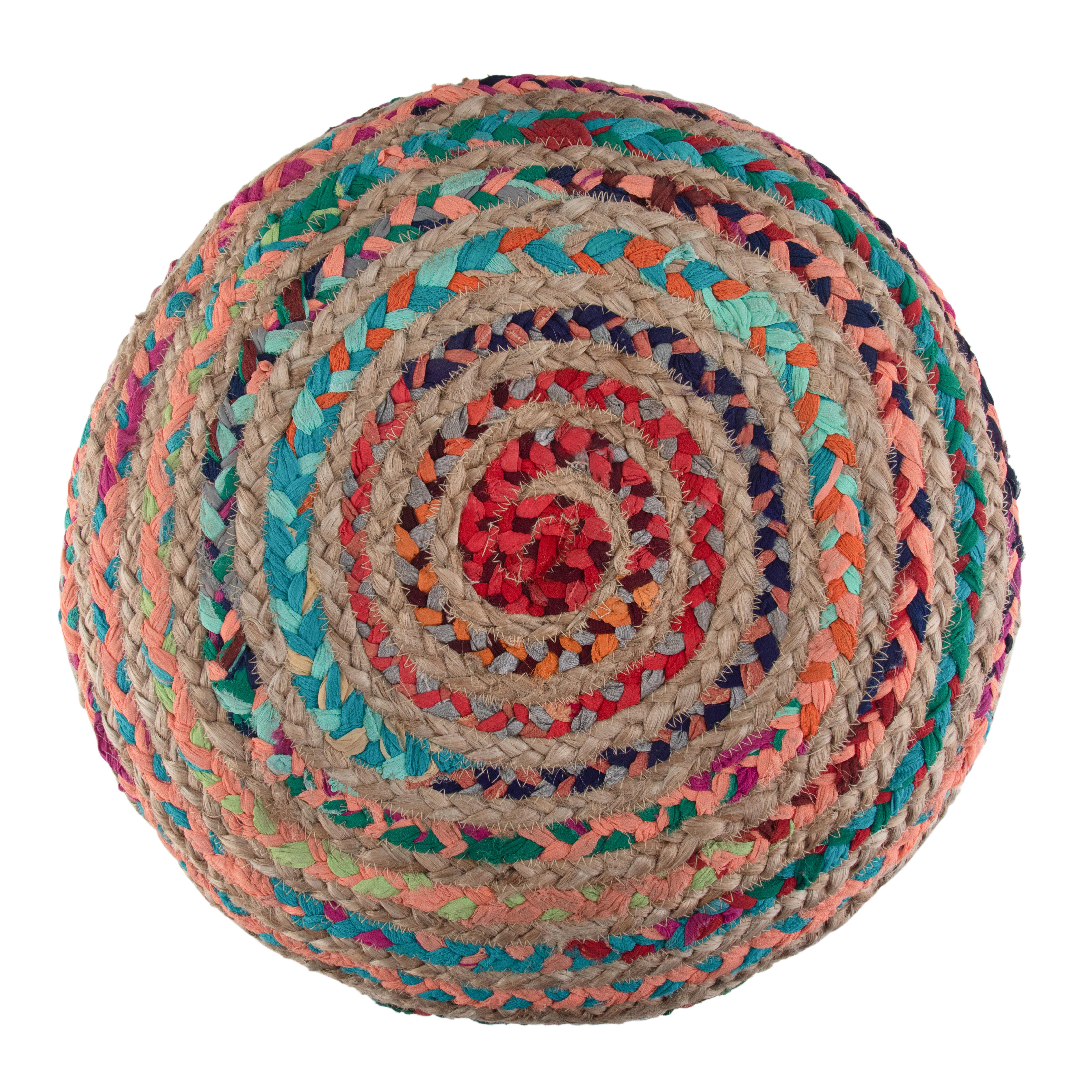 Simpli Home Margo Pouf, Multi, large