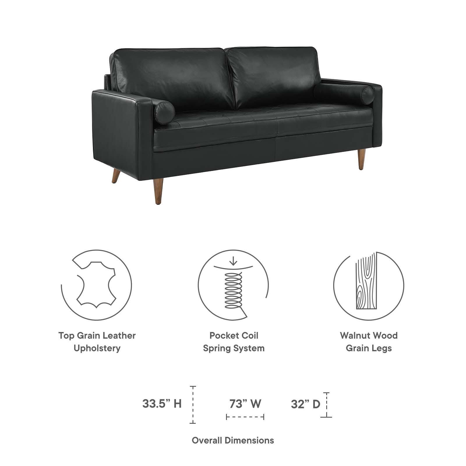 Modway Valour Small Living Leather Sofa, , large