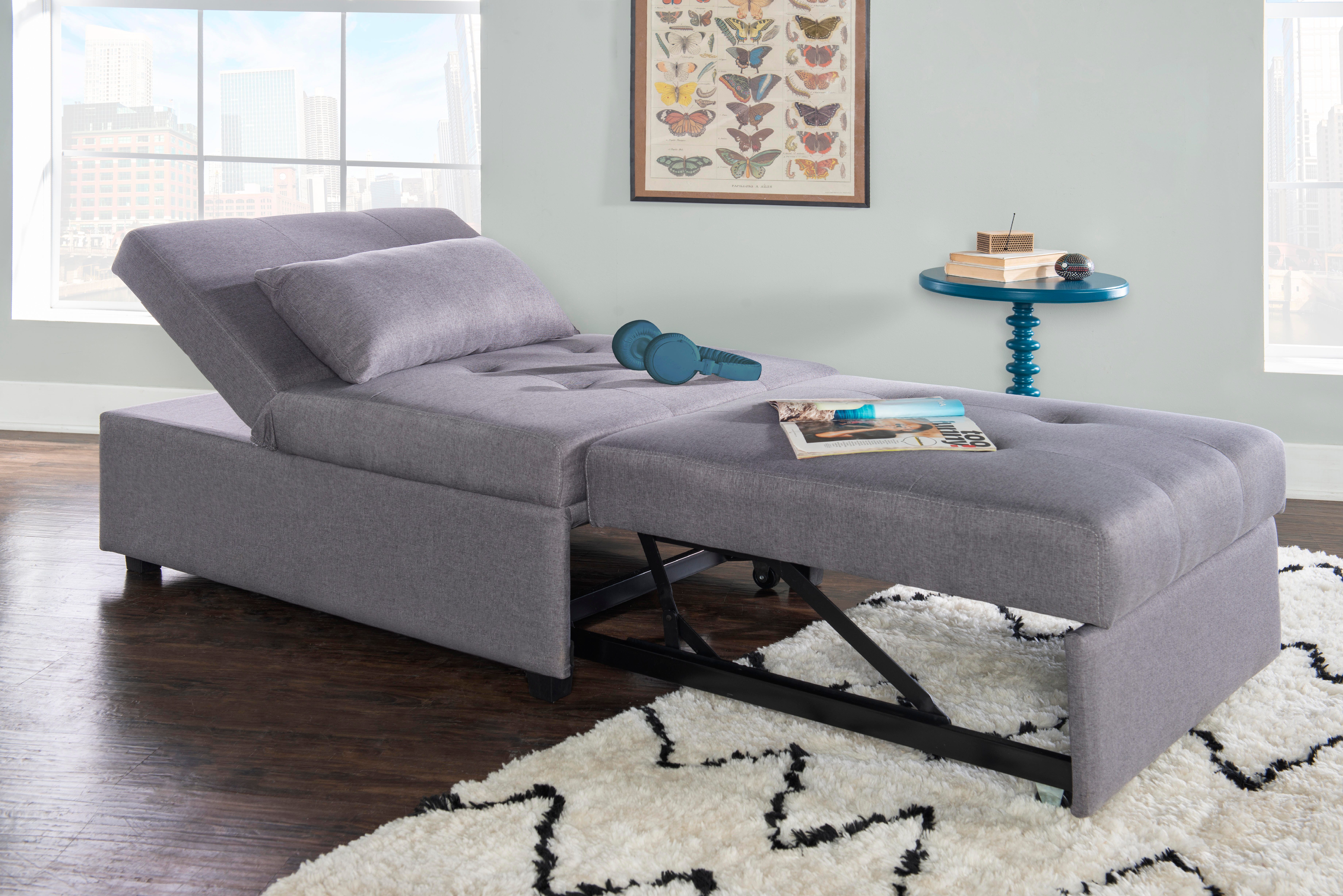 Linon Grayson Sofa Bed, Light Gray, large