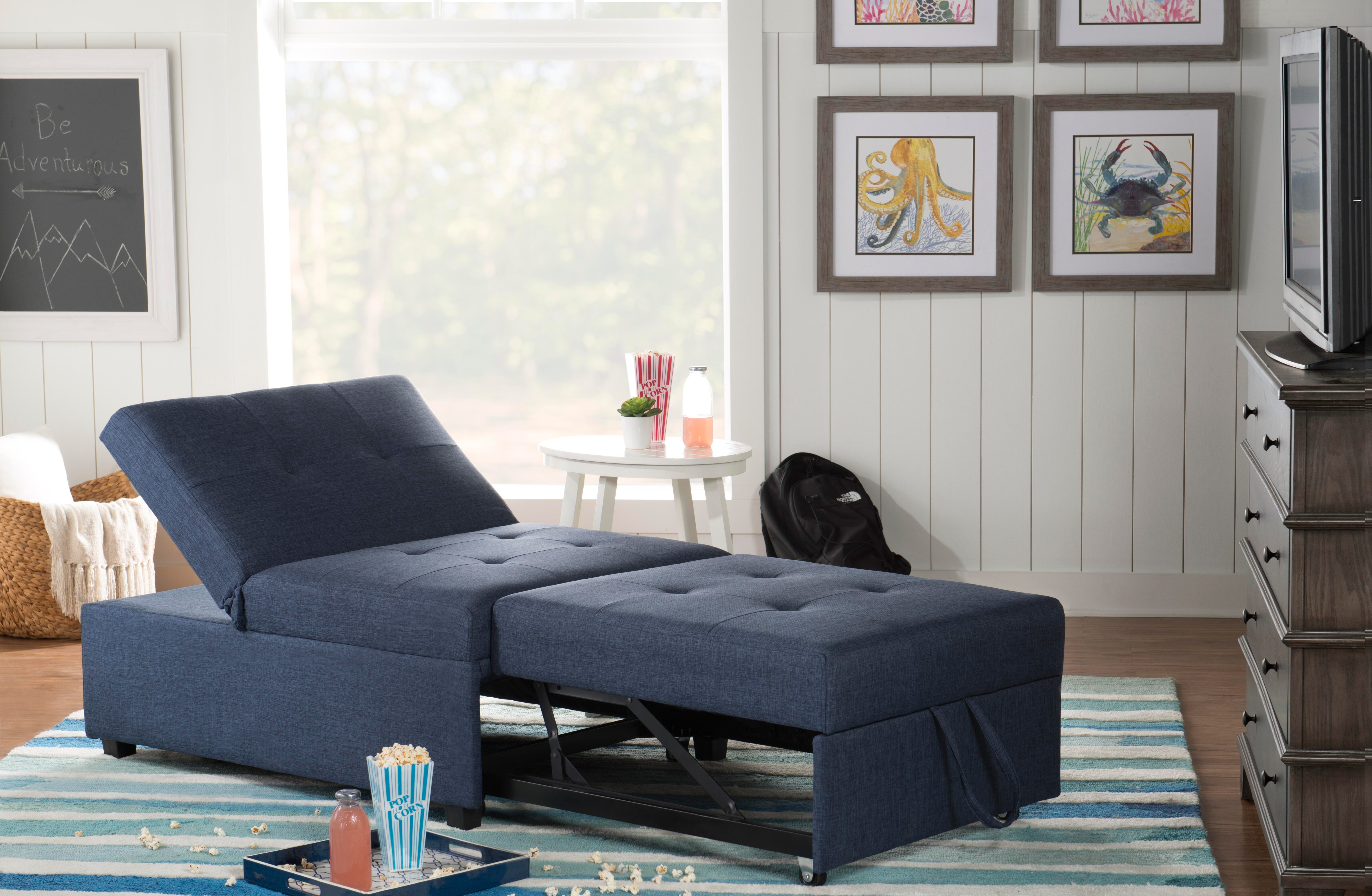 Linon Grayson Sofa Bed, Blue, large