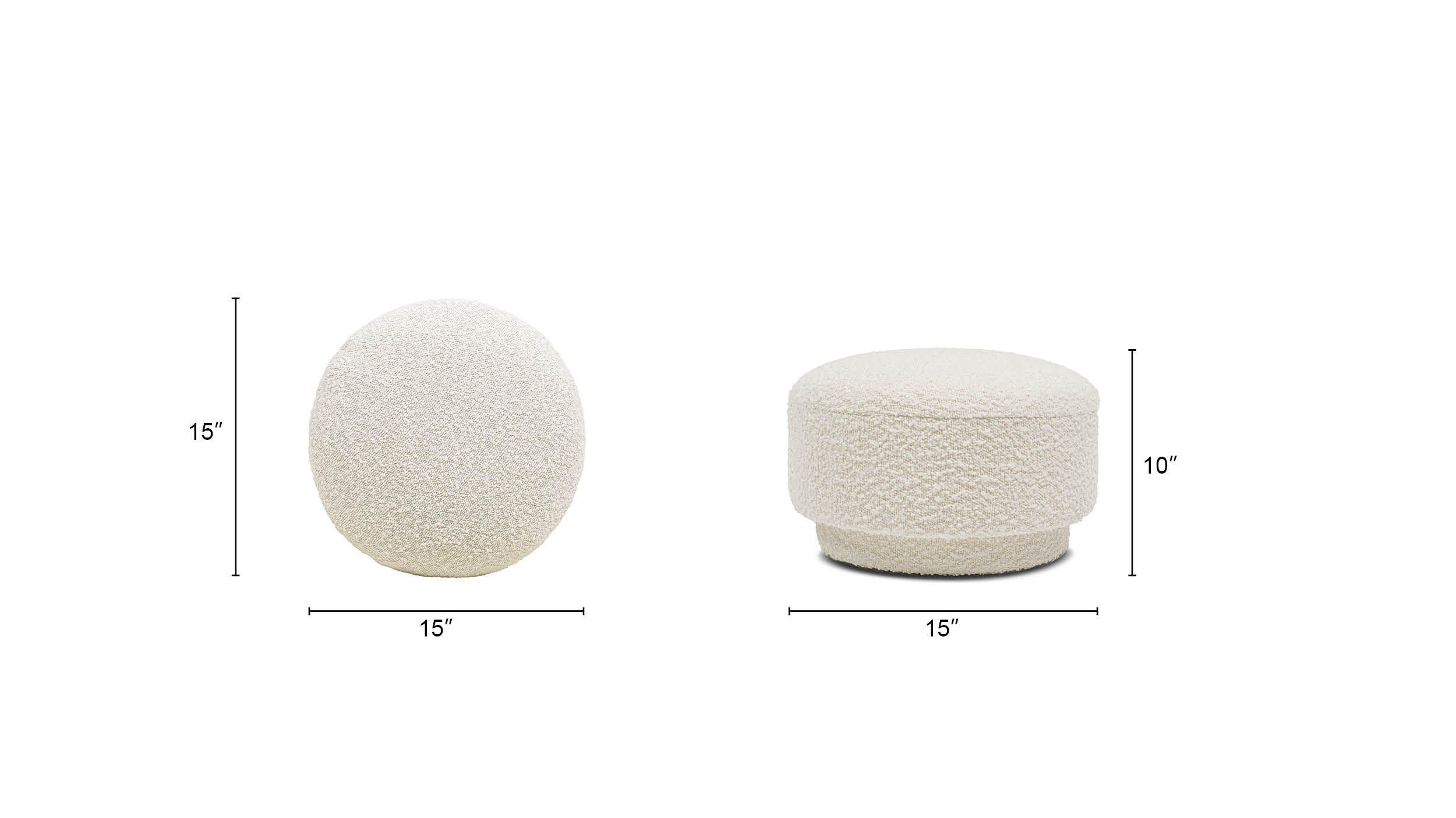 Jennifer Taylor Home Fuji Mushroom Boucle Ottoman, , large