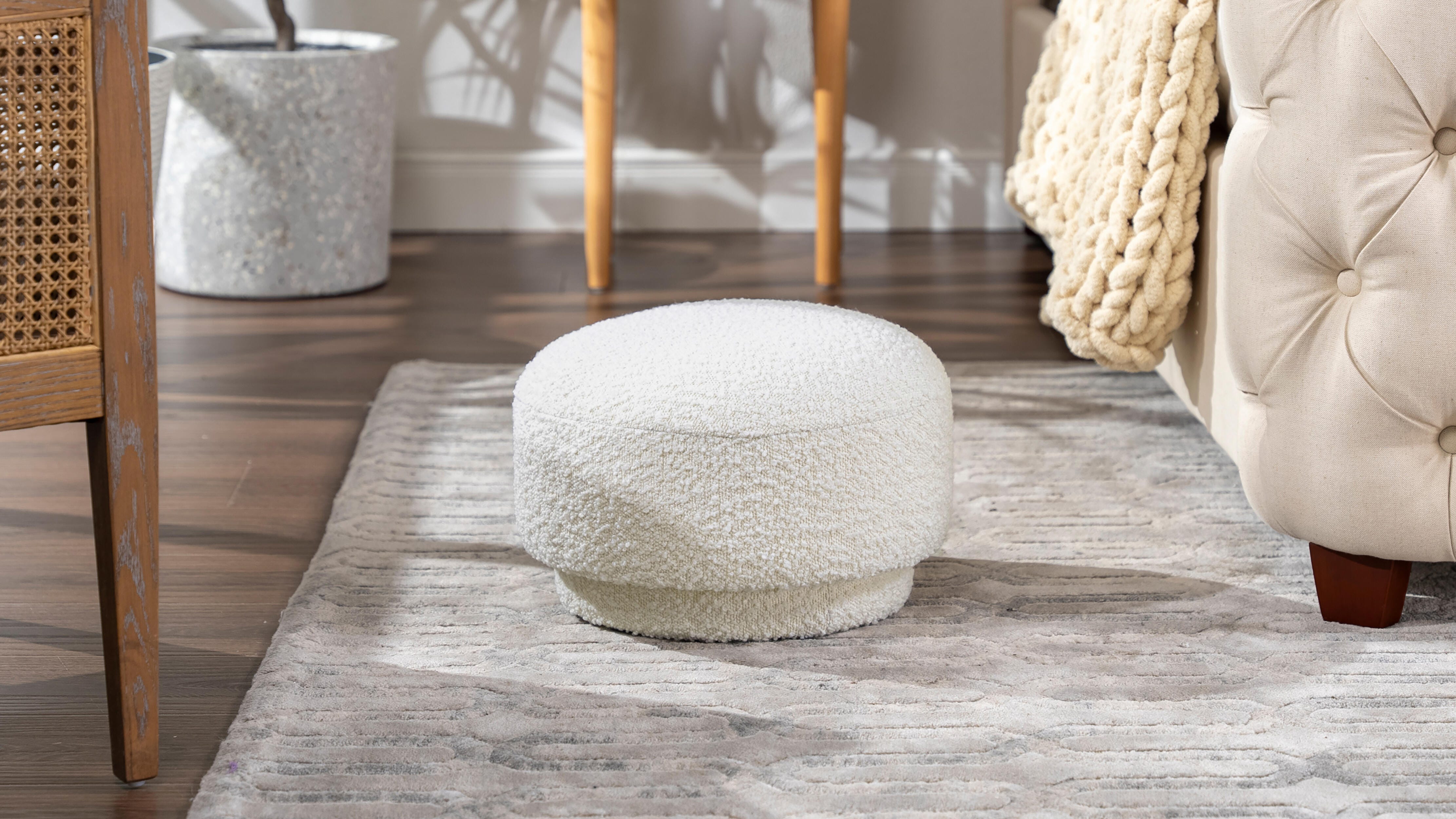 Jennifer Taylor Home Fuji Mushroom Boucle Ottoman, , large
