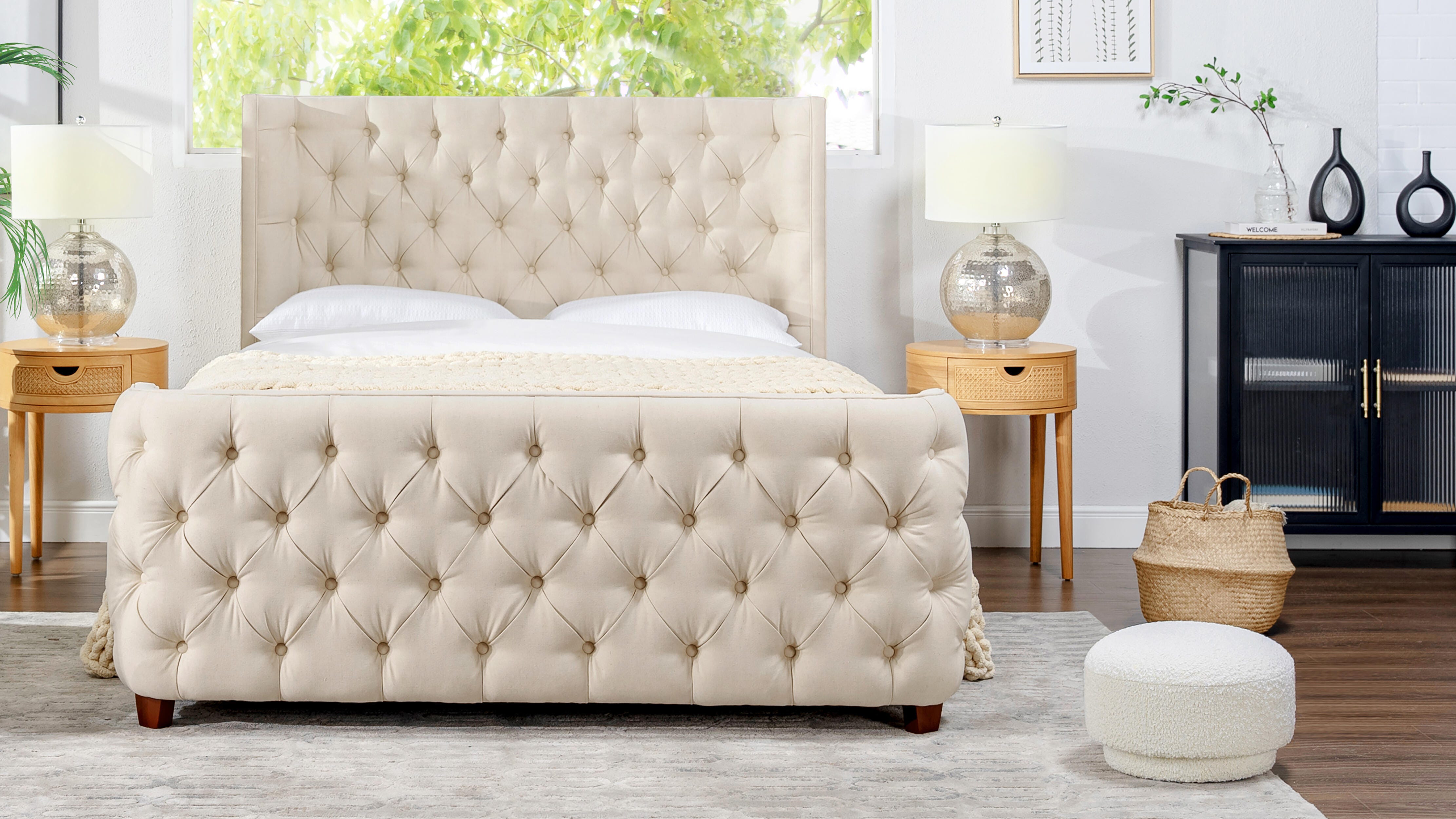Jennifer Taylor Home Fuji Mushroom Boucle Ottoman, , large