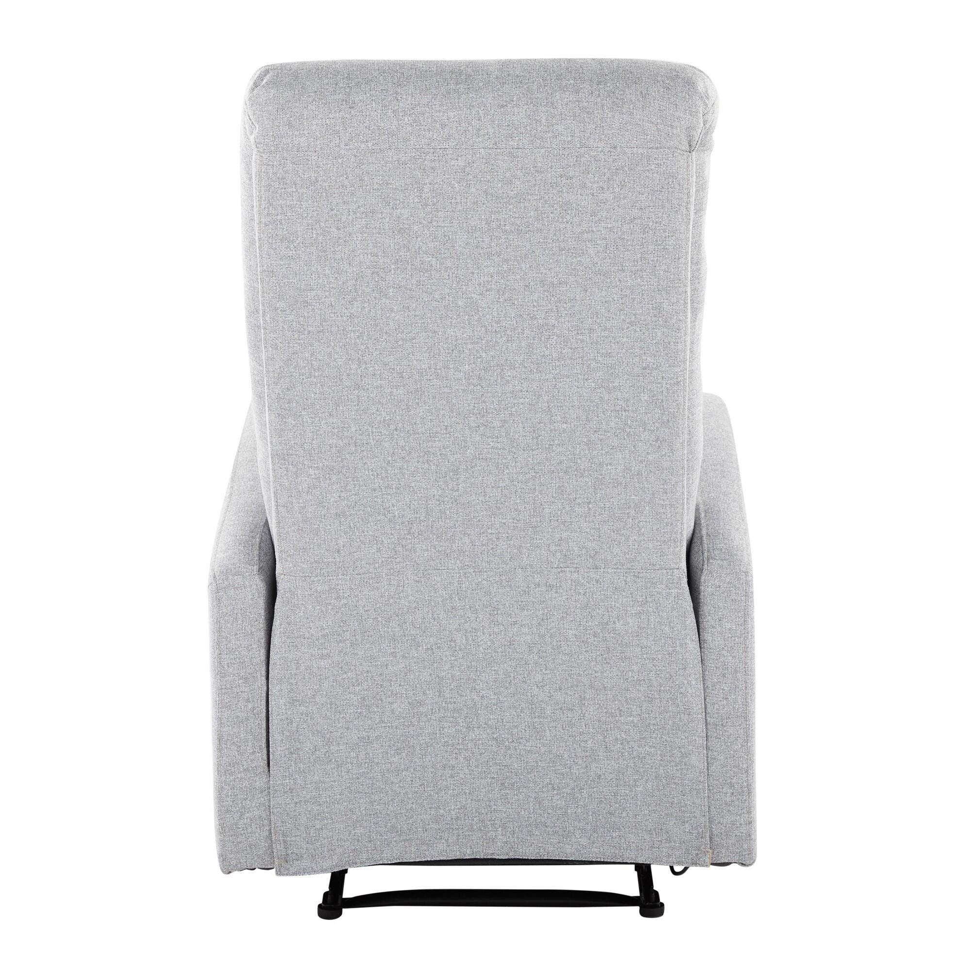Dormi Faux Leather Contemporary Recliner, Gray, large