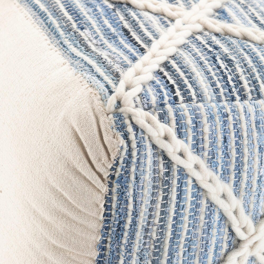 Simpli Home Cowan Square Ottoman, Blue/Natural, large