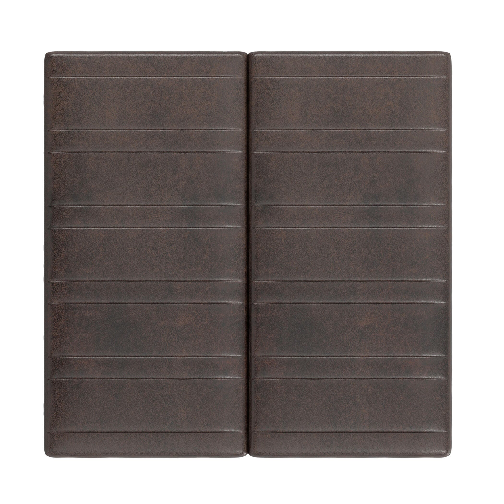 Simpli Home Ellis Faux Leather 36" Square Storage Ottoman, Distressed Brown, large