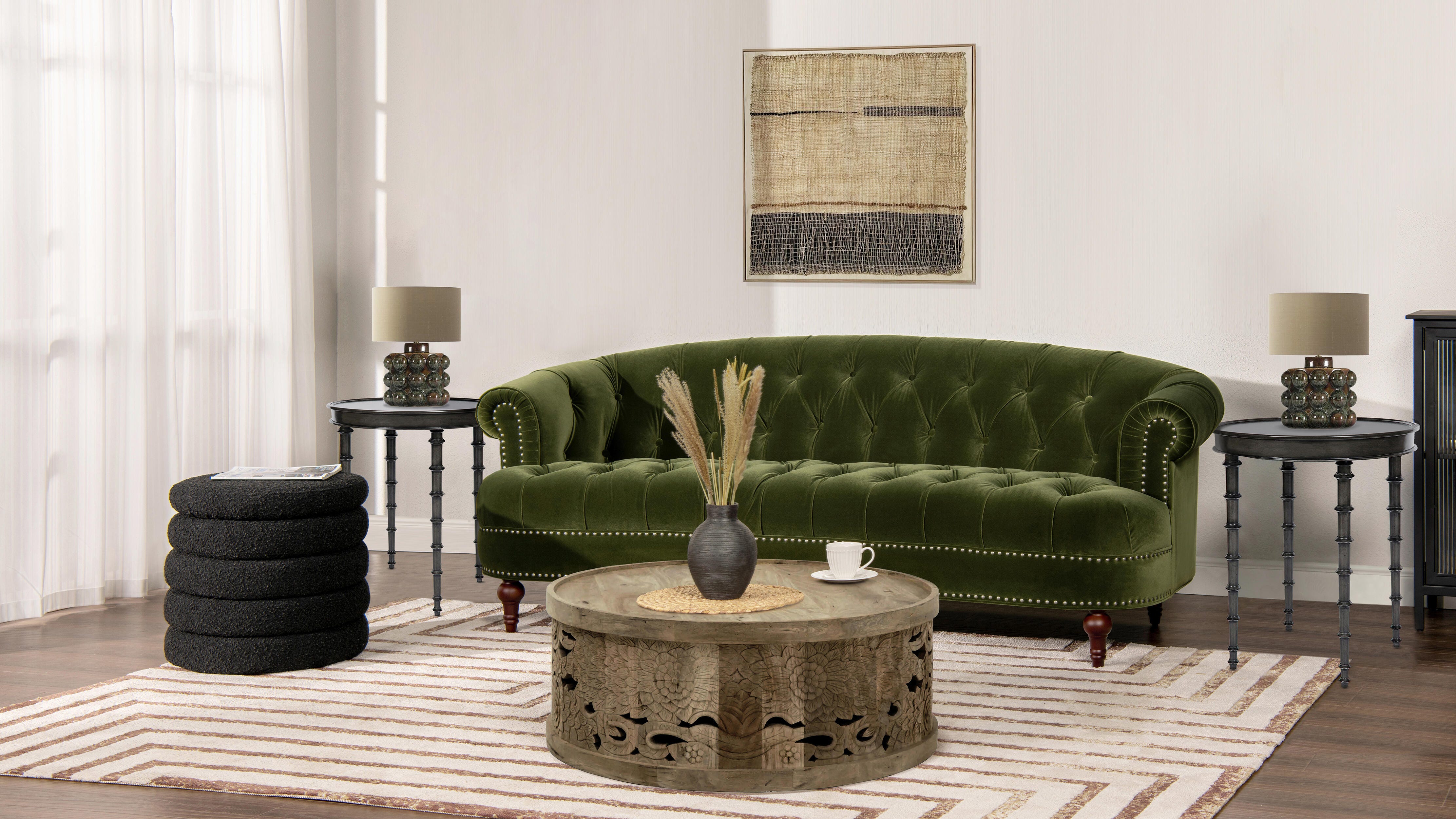 Jennifer Taylor Home La Rosa Chesterfield Sofa | Ashley Jennifer Taylor Home La Rosa Chesterfield Sofa | Ashley