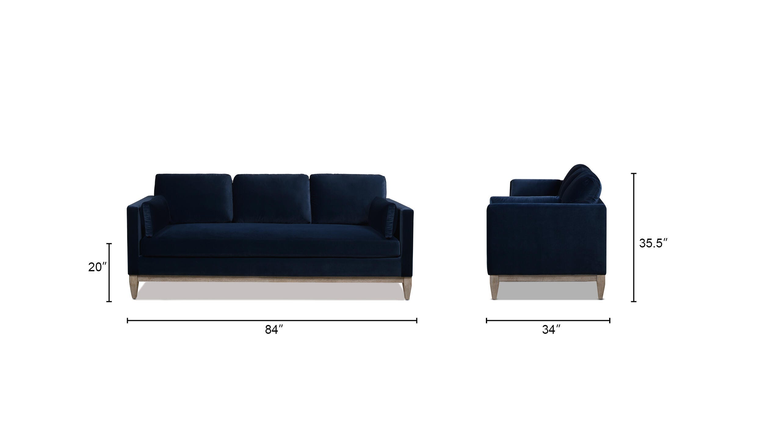 Jennifer Taylor Home Knox Knox Sofa, Dark Navy Blue, large