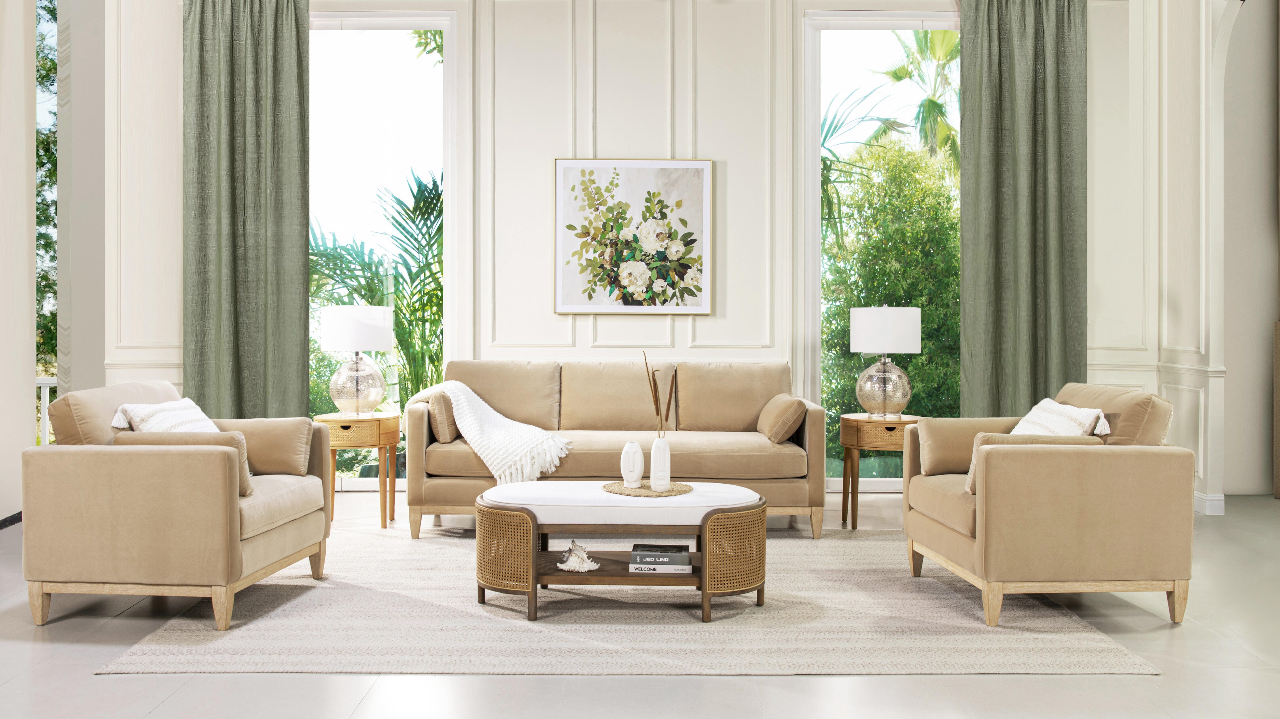 Jennifer Taylor Home Knox Knox Sofa, Fawn Brown, large