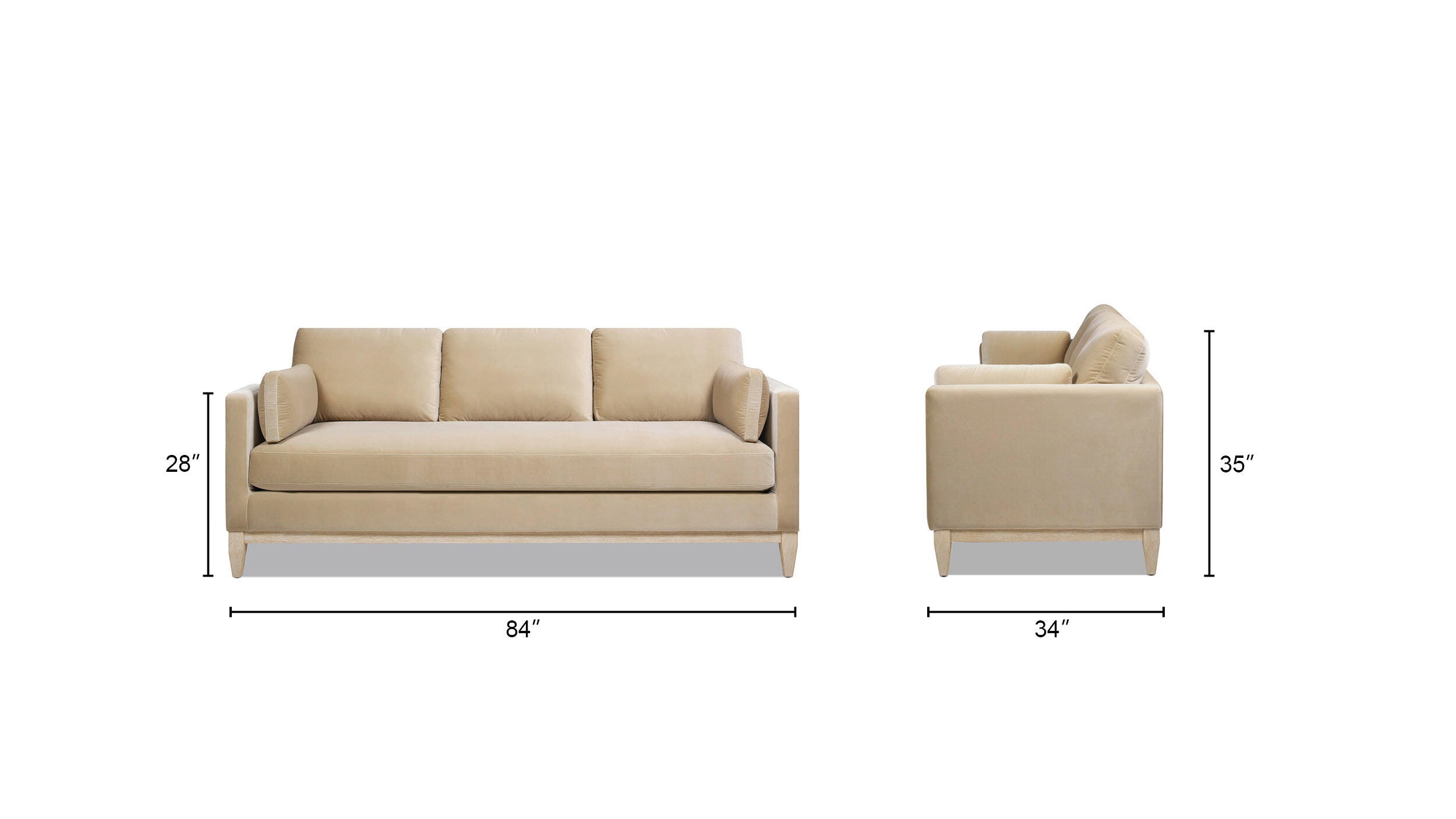 Jennifer Taylor home Knox Sofa, Fawn Brown, large