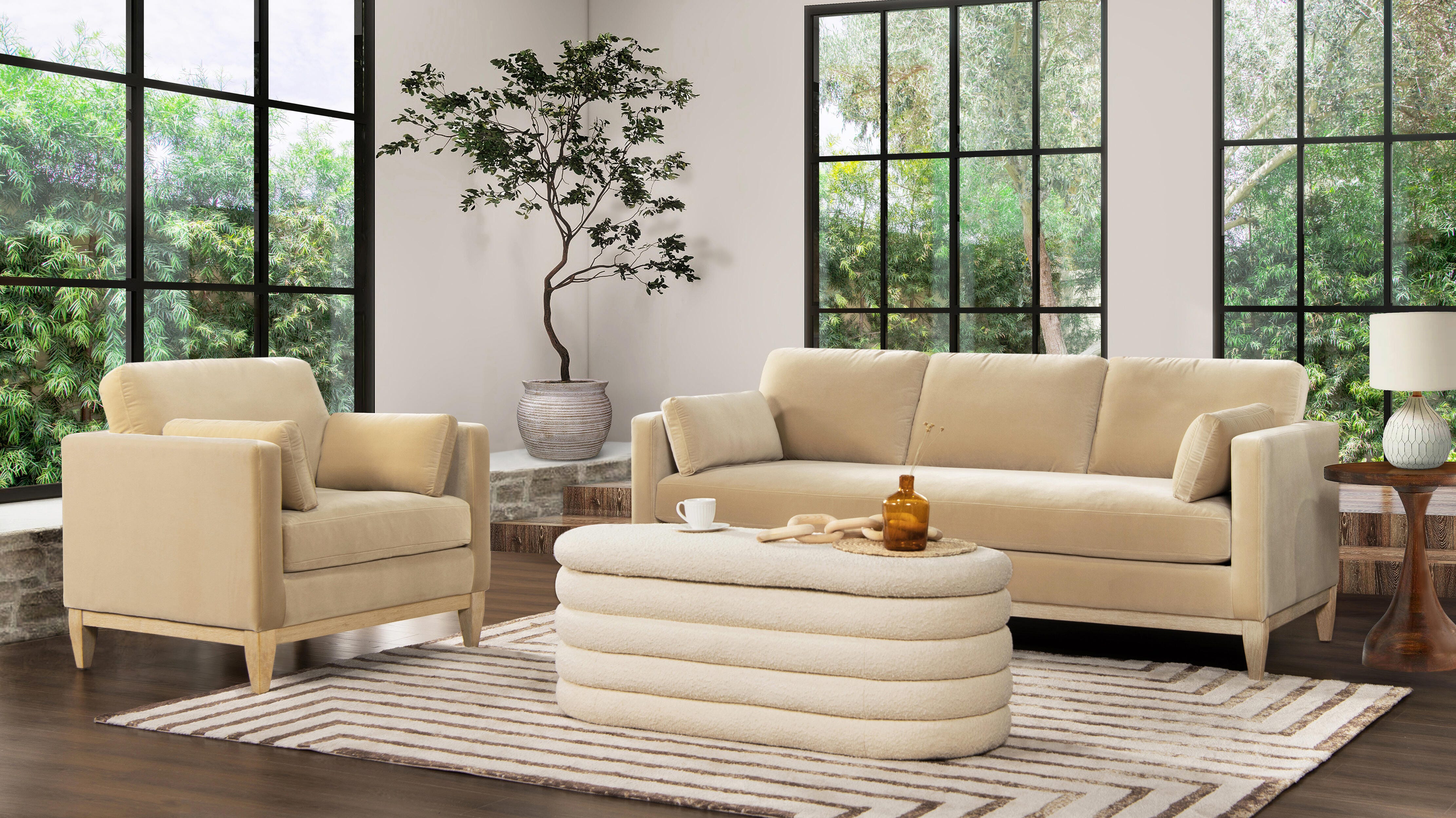 Jennifer Taylor Home Knox Knox Sofa, Fawn Brown, large
