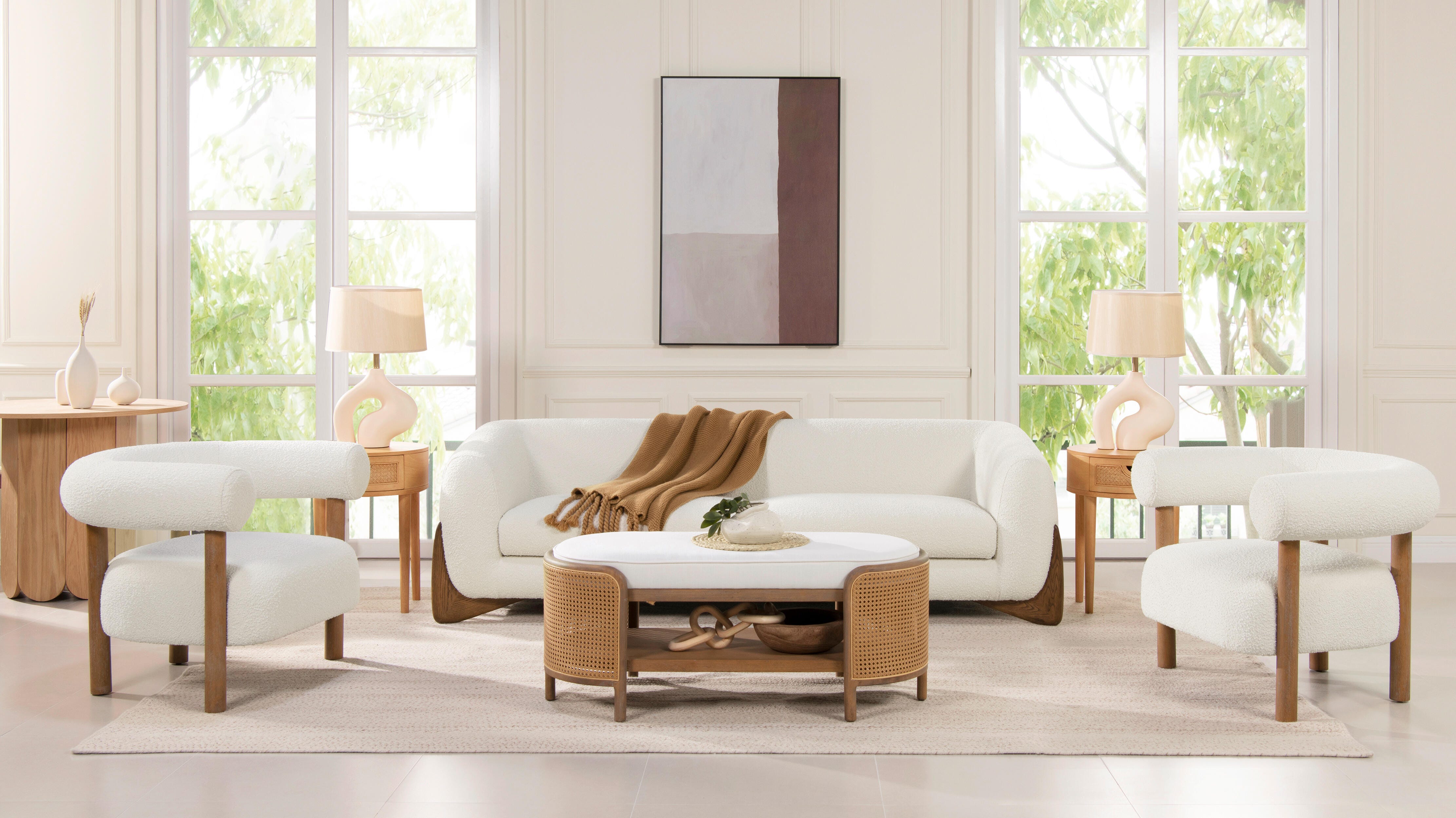 Jennifer Taylor Home Alpine Alpine Sofa, Ivory White, large
