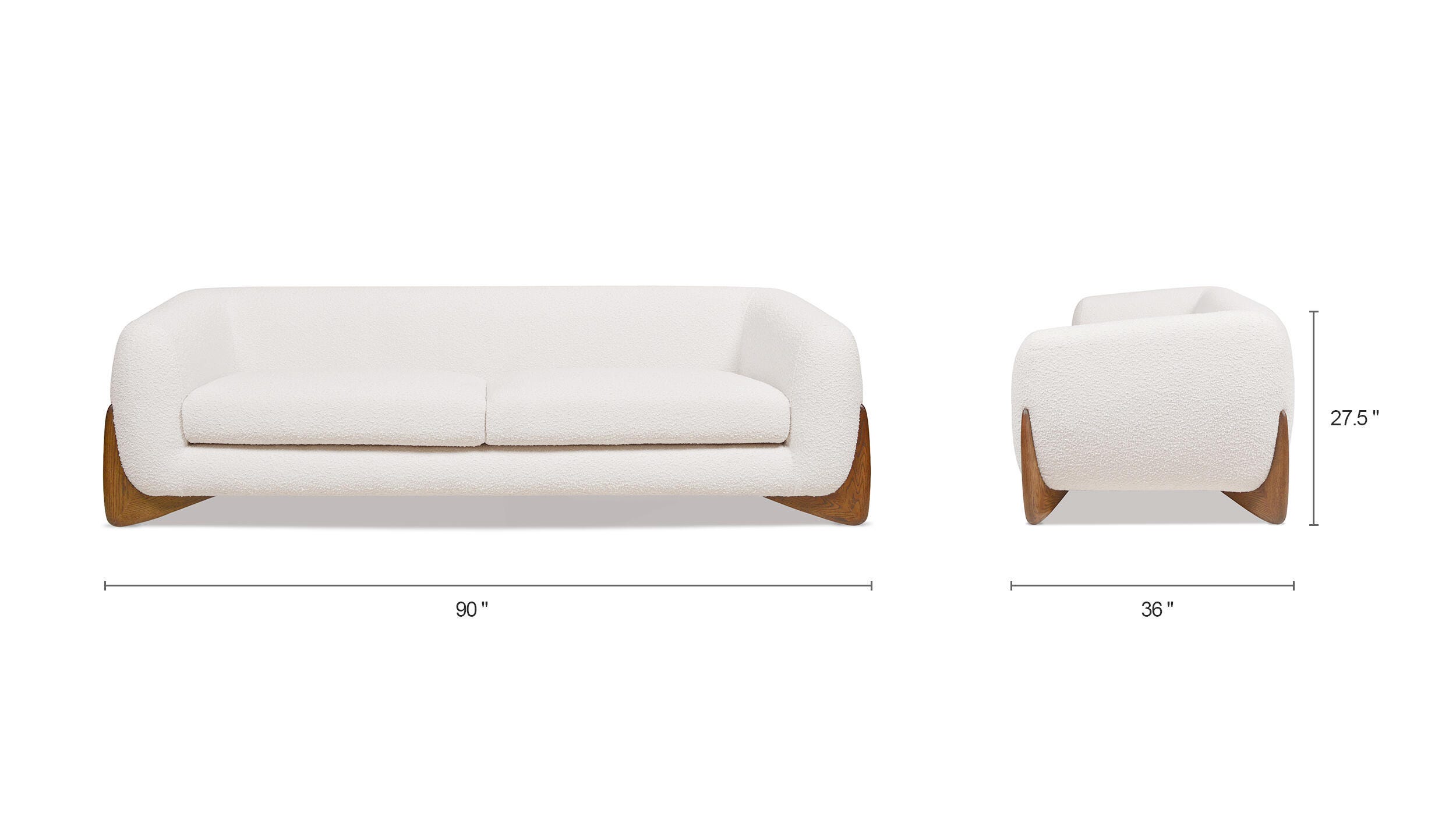 Jennifer Taylor Home Alpine Alpine Sofa, Ivory White, large